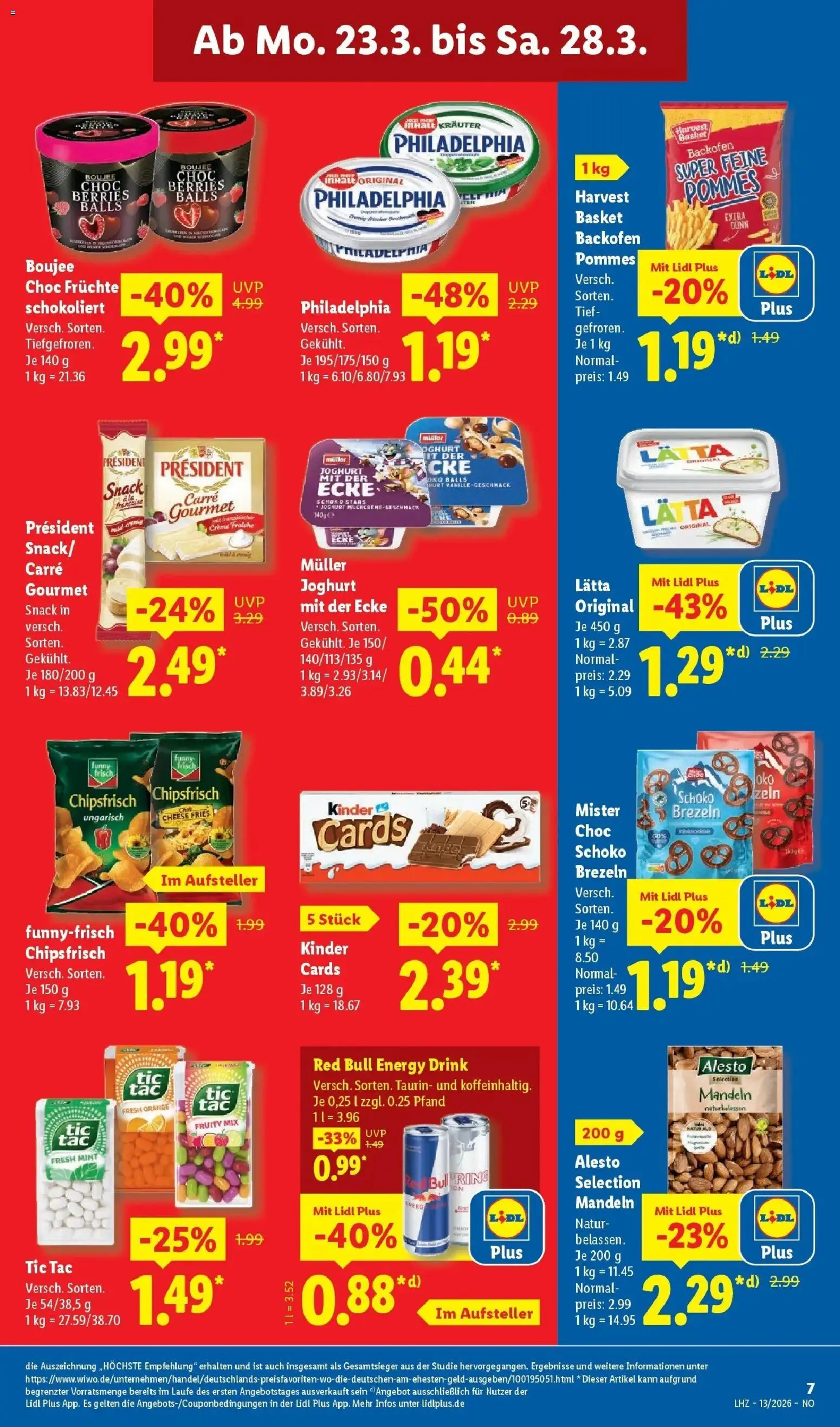 Lidl Prospekt Emlichheim – gültig ab 23.03.2026 | Seite: 9 | Produkte: Red bull, Philadelphia, Pommes, Backofen