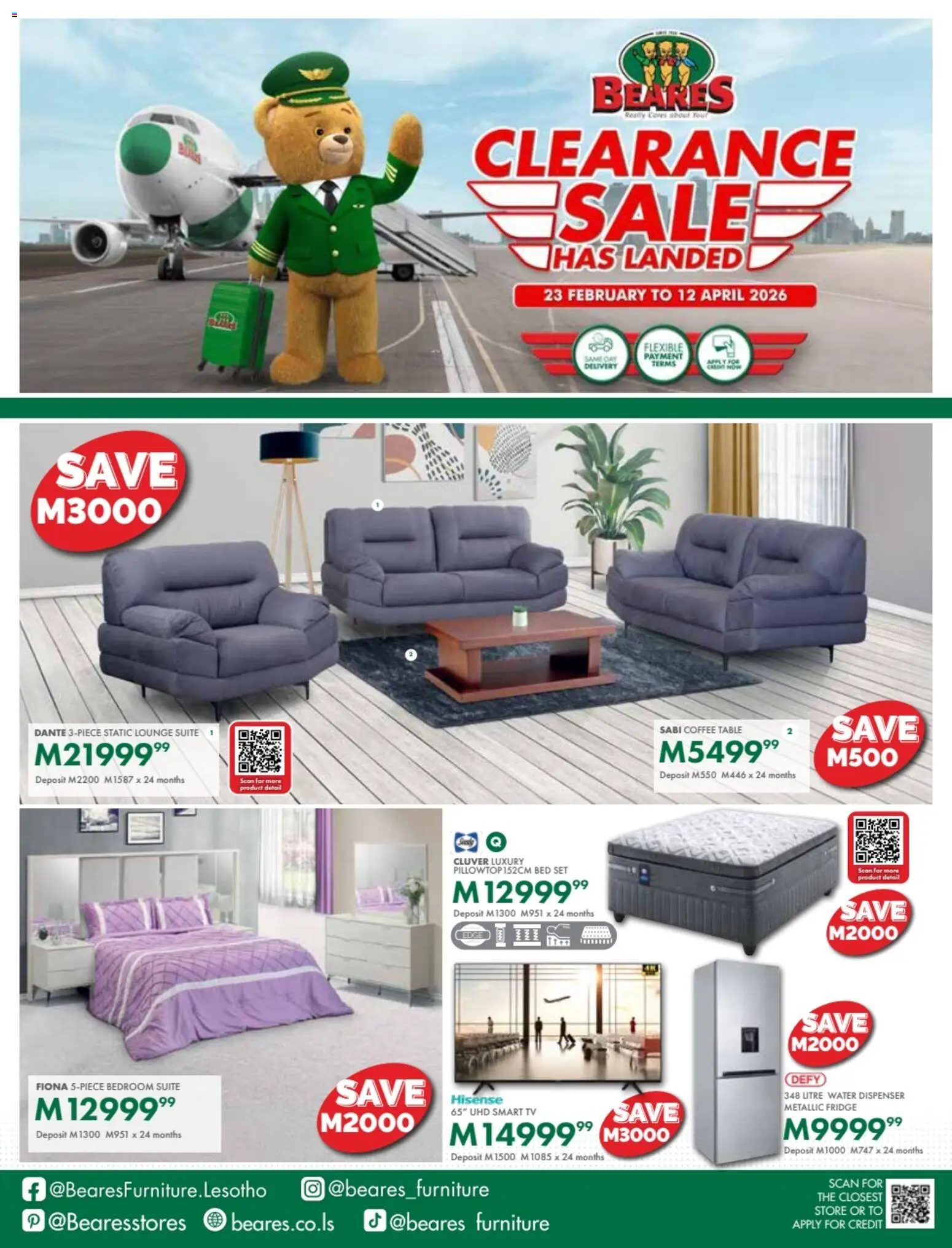 New Beares catalogue – valid from 23.02.2026 | Page: 1 | Products: Bed, Table, Lounge suite, Water