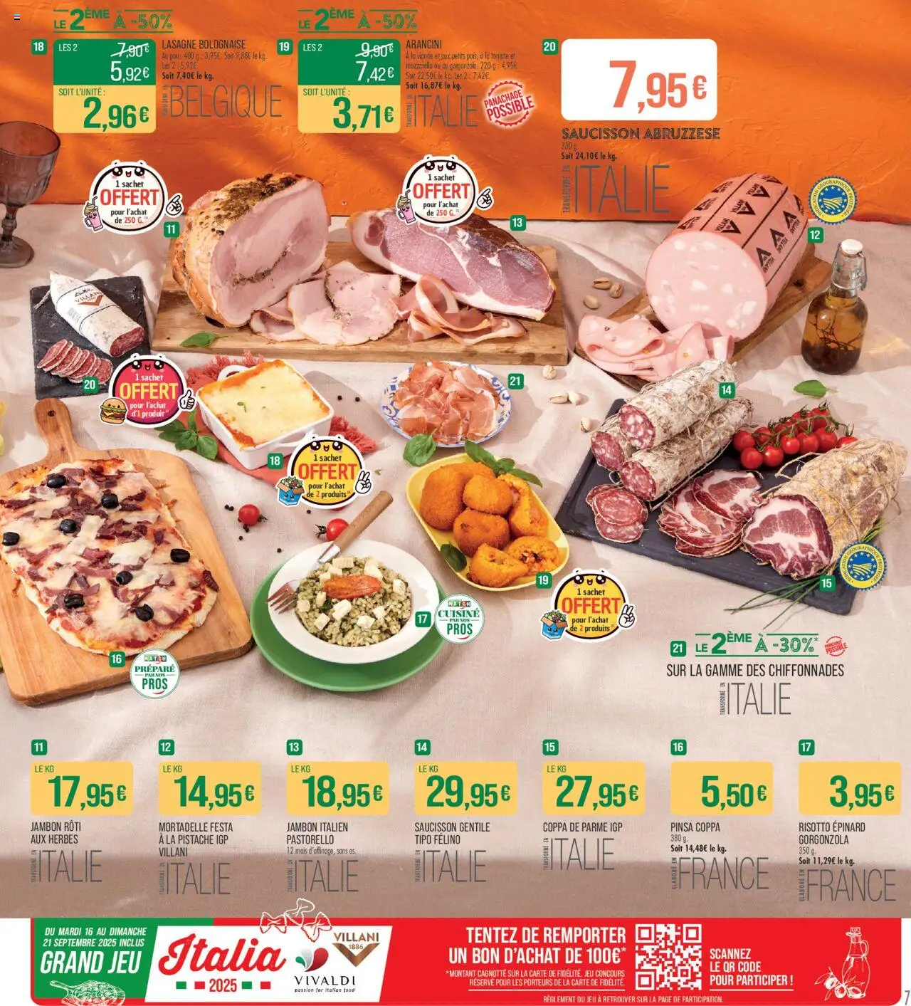  | Page: 7 | Produits: Pinsa, Mozzarella, Jambon, Viande