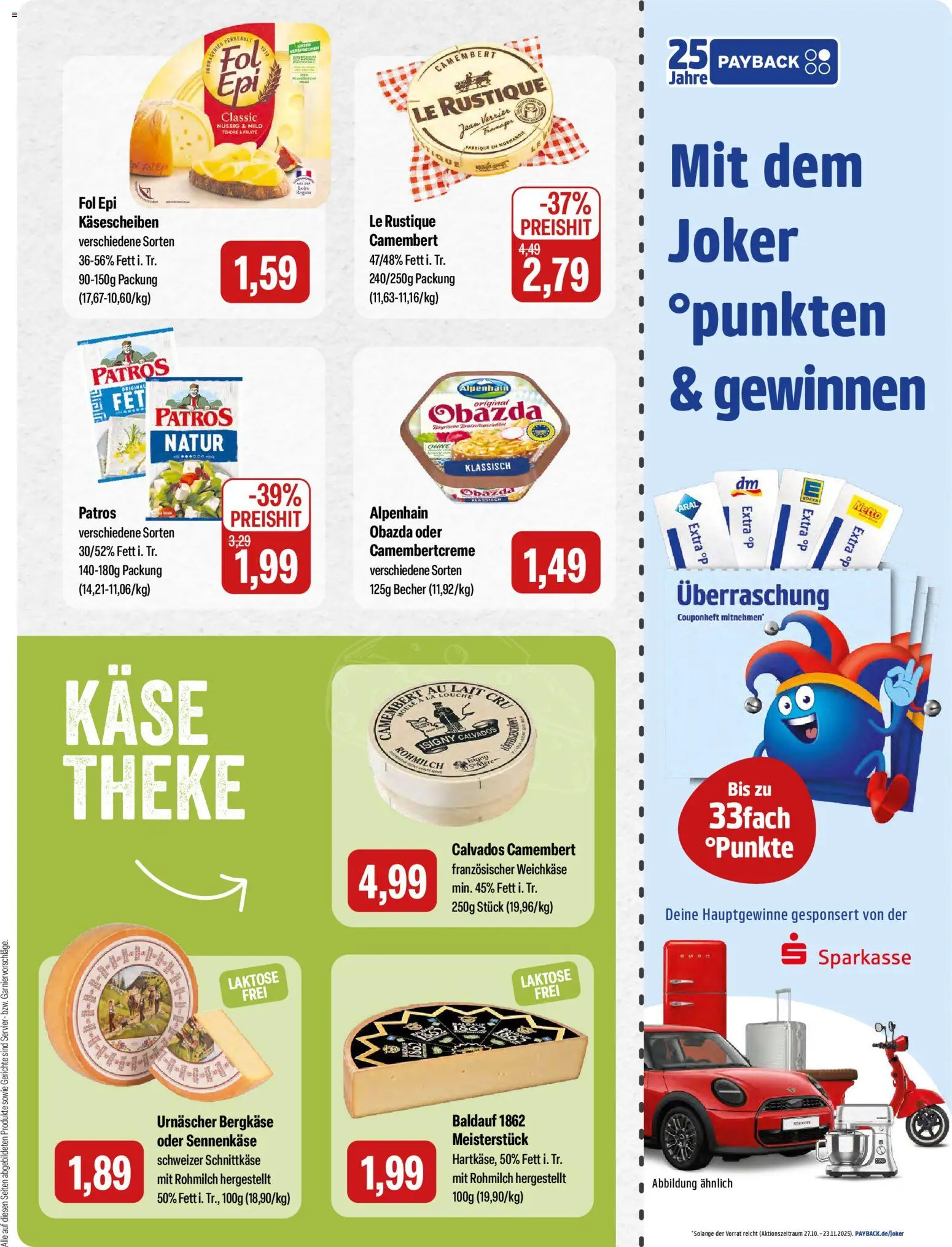 Feneberg Angebote – gültig ab 20.11.2025 | Seite: 7 | Produkte: Milch, Käse, Theke, Patros