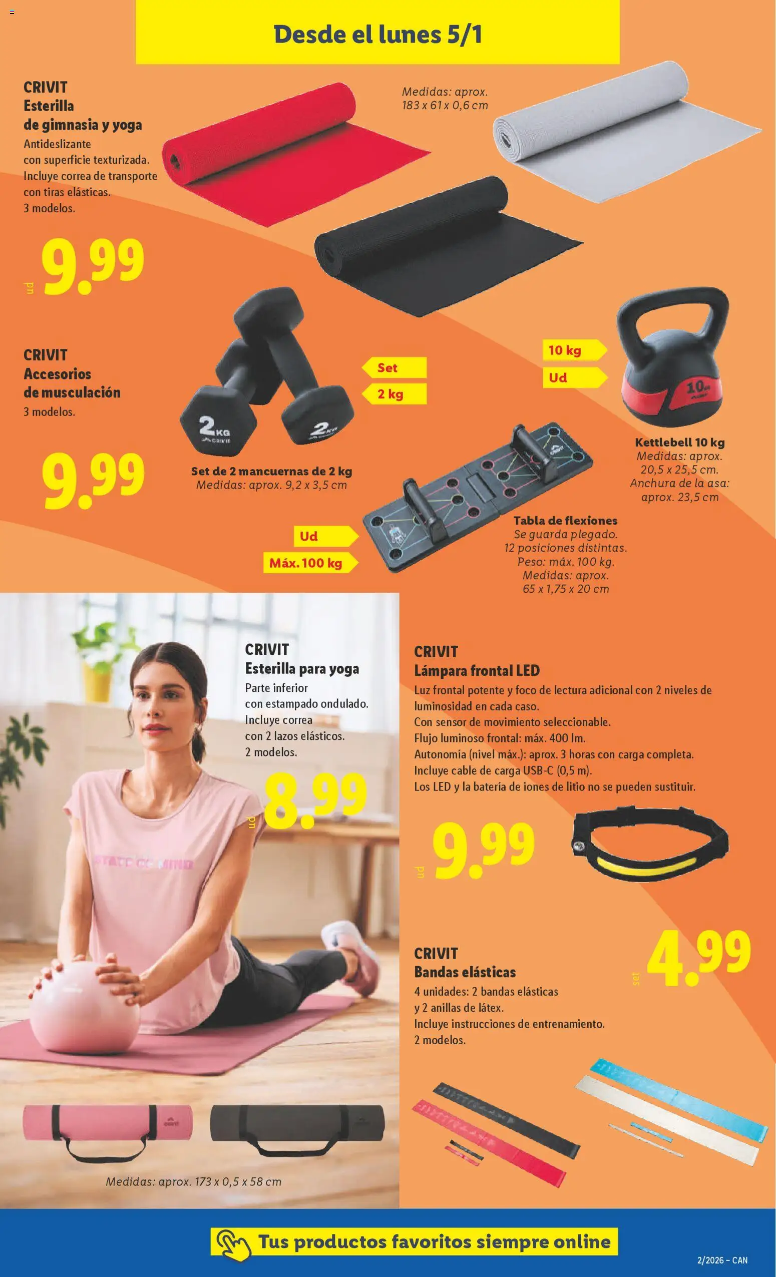 Lidl - Canarias │ válido desde el 05.01.2026 | Página: 7 | Productos: Cable, Peso, Batería, Lámpara