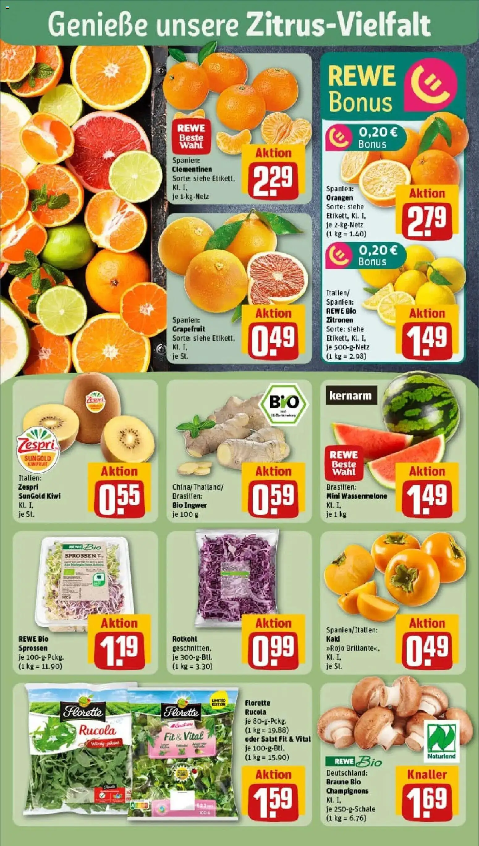 Rewe prospekt Mengen	 – gültig ab 10.11.2025 | Seite: 6 | Produkte: Orangen, Wassermelone, Kiwi, Salat