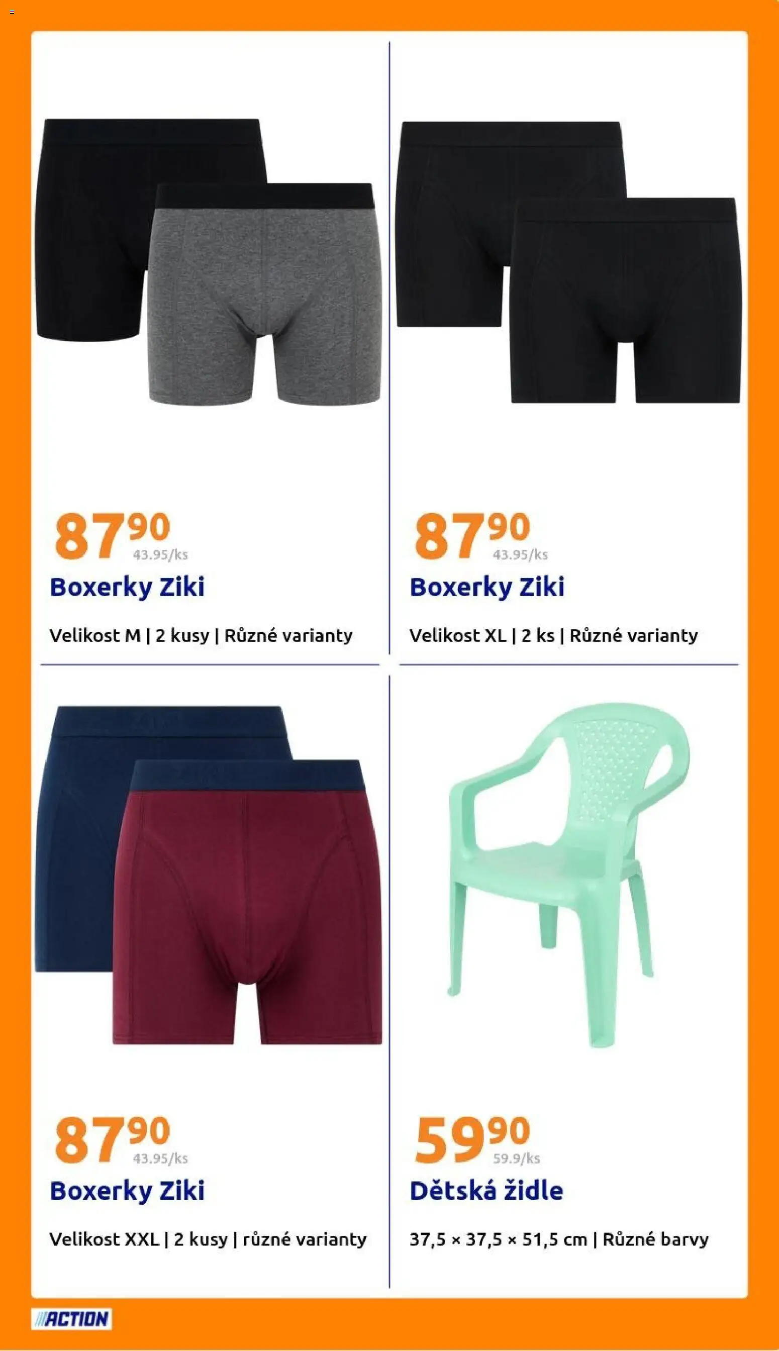 Action leták od 18.02.2026 | Strana: 25 | Produkty: Boxerky, Židle, Barvy