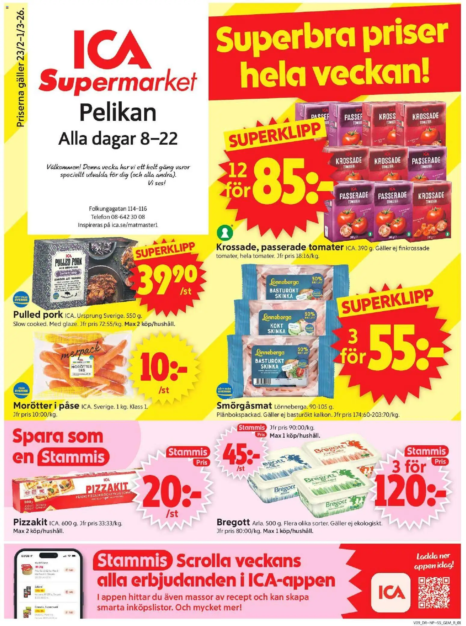 ICA Supermarket reklamblad aktuell från 23.02.2026 | Sida: 1