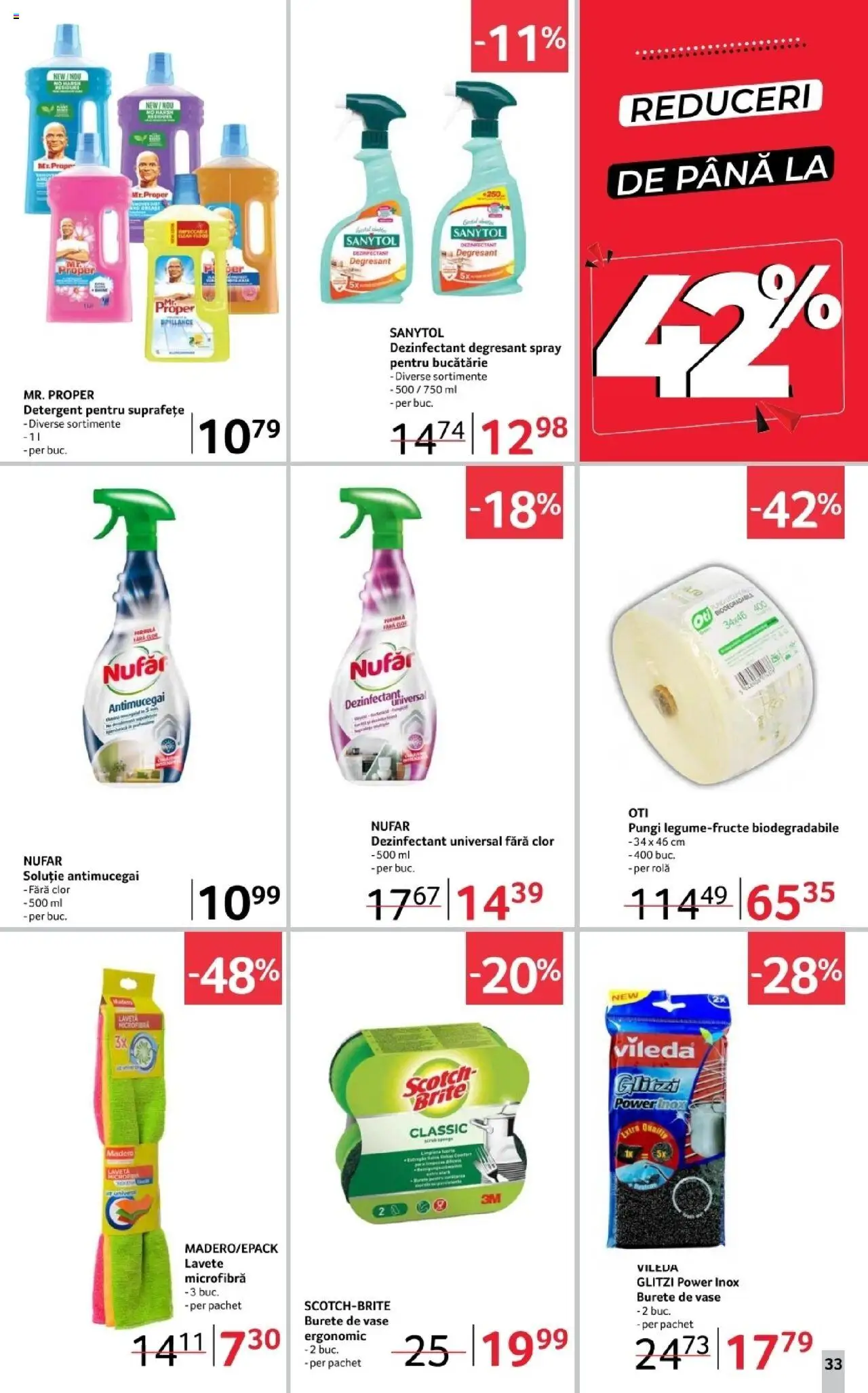 Noul catalog Selgros – valabil de la 17.10.2025 | Pagină: 33 | Produse: Bucătărie, Burete, Detergent, Lavete