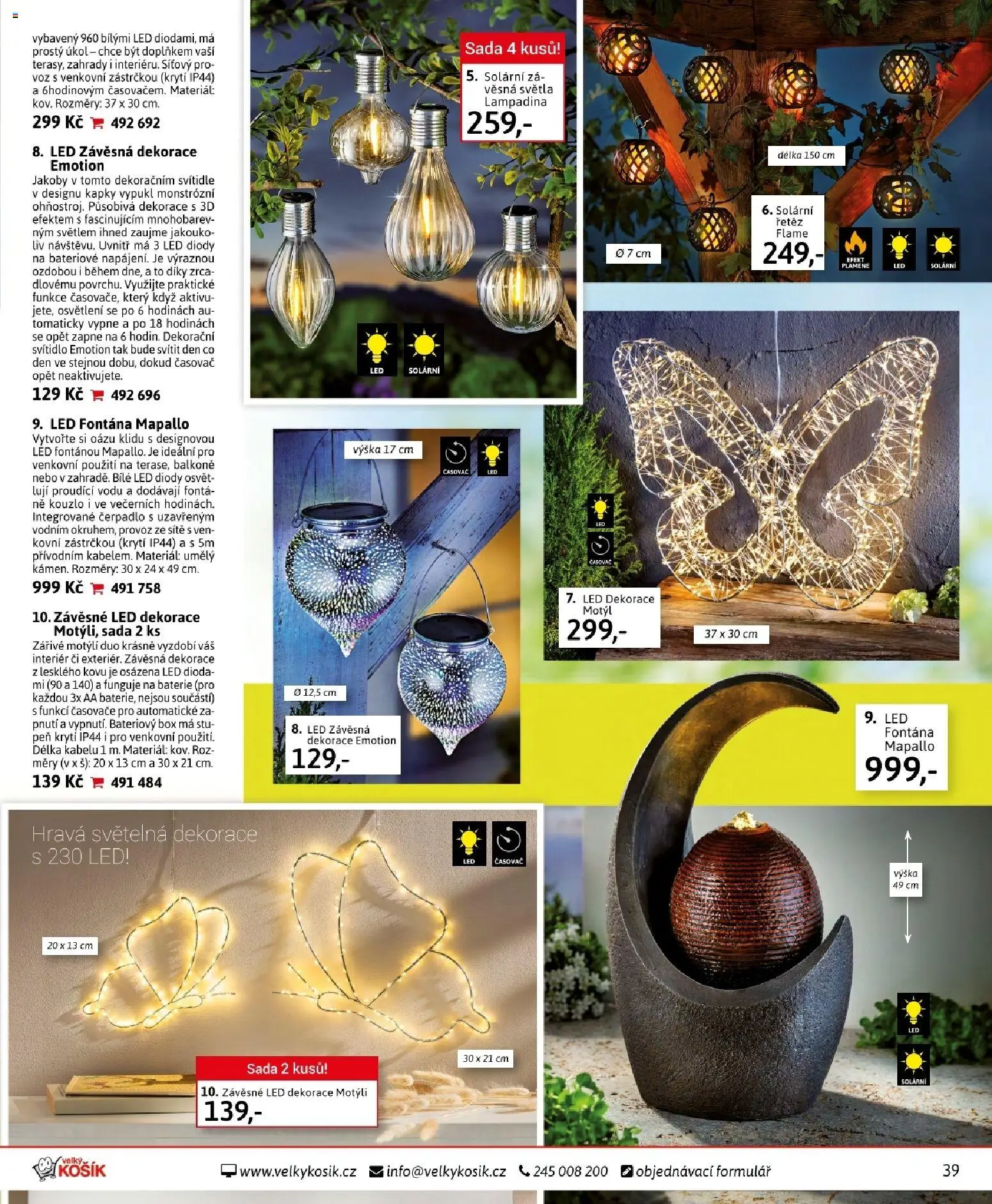 Velký Košík katalog březen 2026 od 01.03.2026 | Strana: 39 | Produkty: Baterie, Čerpadlo, LED, Dekorace