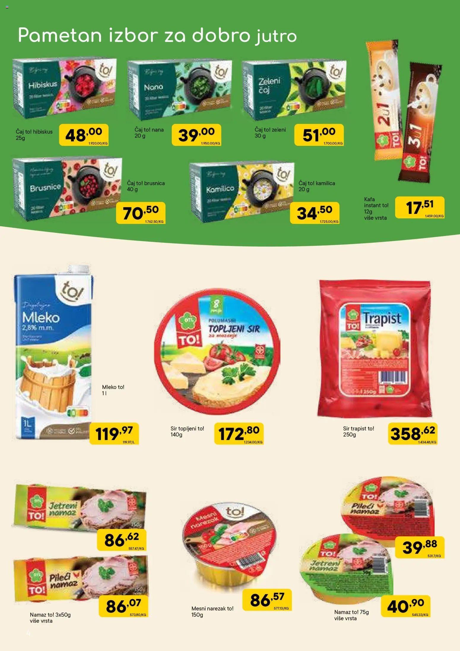 PerSu katalog - važi od 29.01.2026 | Strana: 4 | Proizvode: Sir, Kafa, Čaj, Mesni narezak