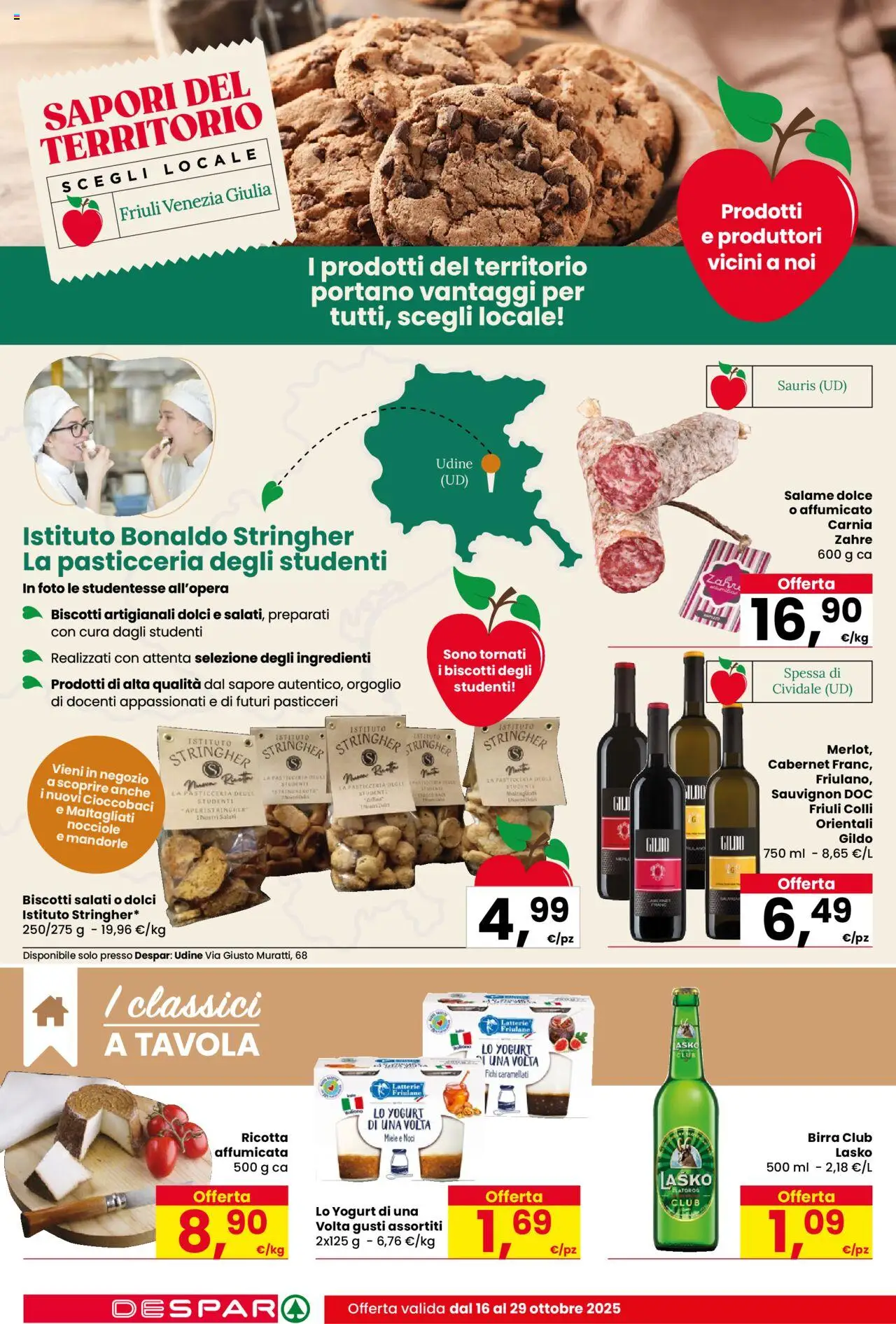 Volantino Despar del 16.10.2025 | Pagina: 12 | Prodotti: Yogurt, Salame, Birra, Ricotta