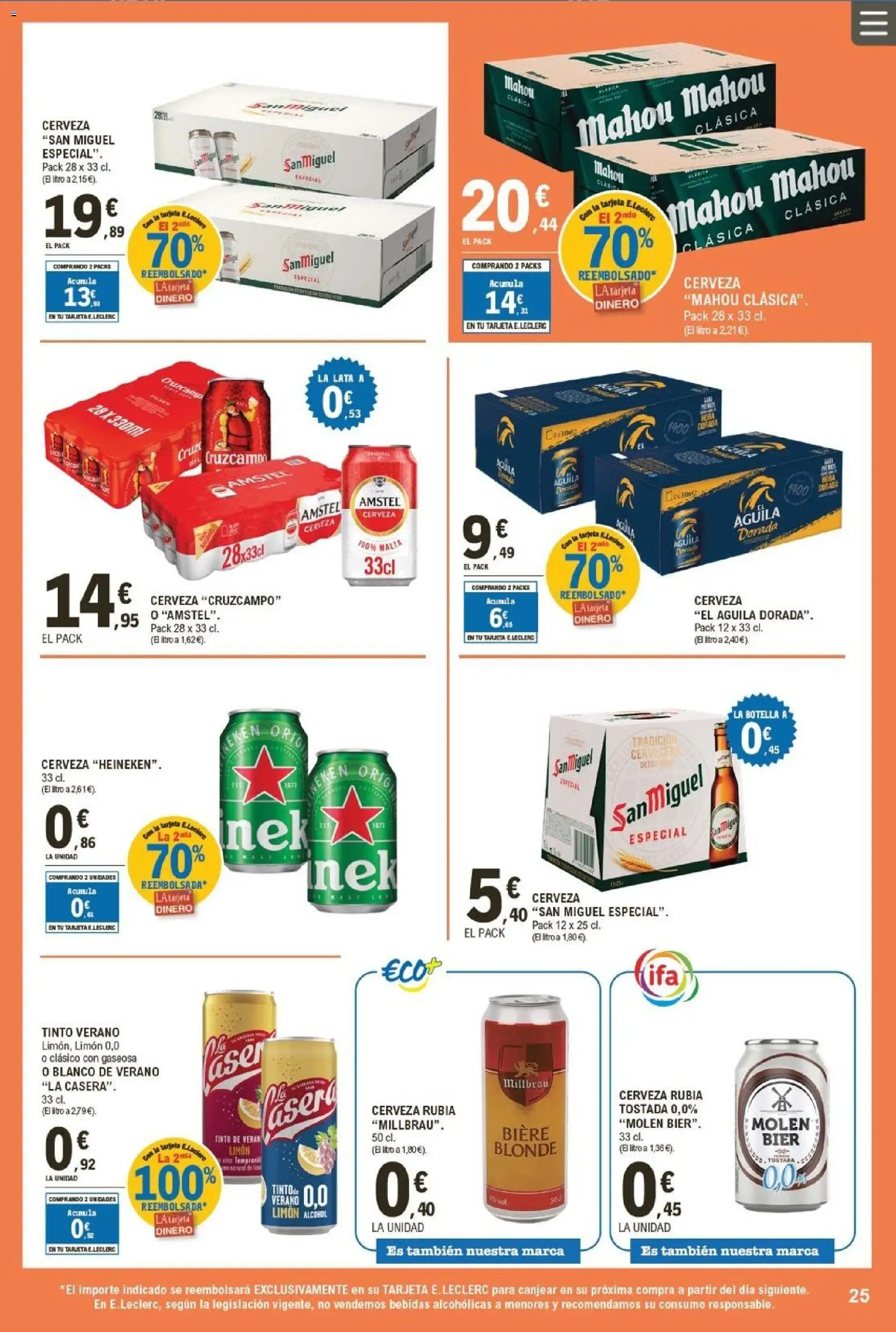 E.Leclerc folleto │ válido desde el 05.11.2025 | Página: 25 | Productos: Cerveza, Gaseosa