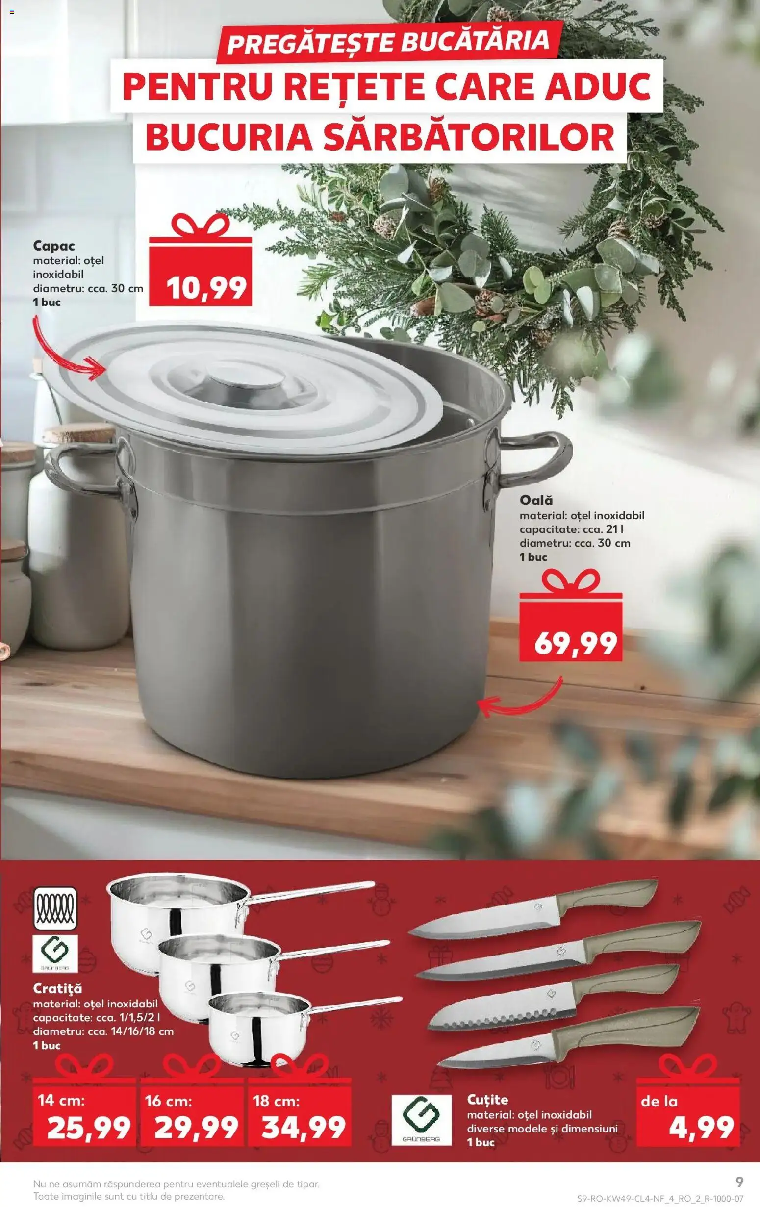 Noul catalog Kaufland – valabil de la 03.12.2025 | Pagină: 9 | Produse: Cratiță, Oală