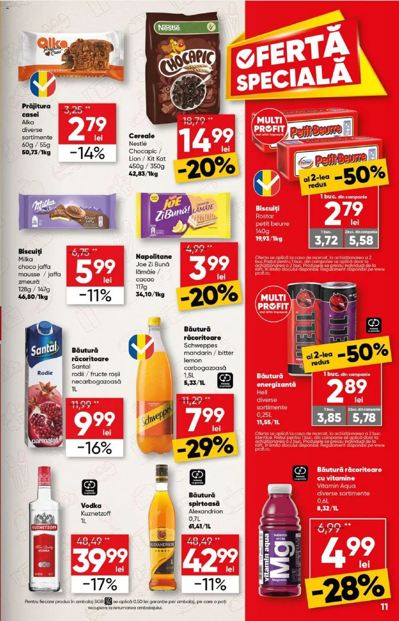 Catalog Profi Super – valabil de la 23.07.2025 | Pagină: 11 | Produse: Napolitane, Cacao, Vodka, Lămâie