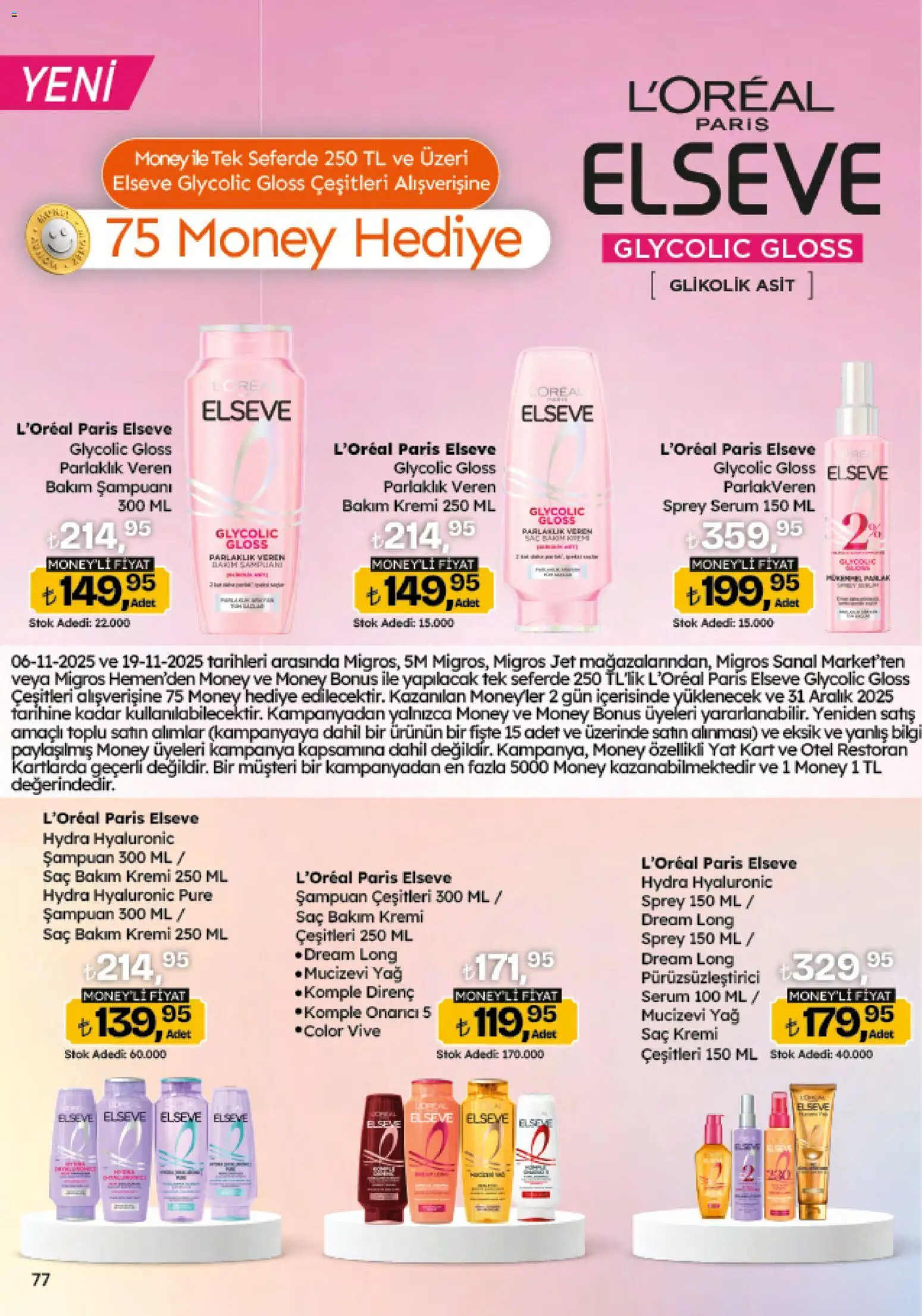 Migros Katalog - 5M Migroskop Dijital - 06.11.2025 tarihinden itibaren geçerlidir | Sayfa: 77 | Ürünler: Şampuan, Saç Kremi, Yağ