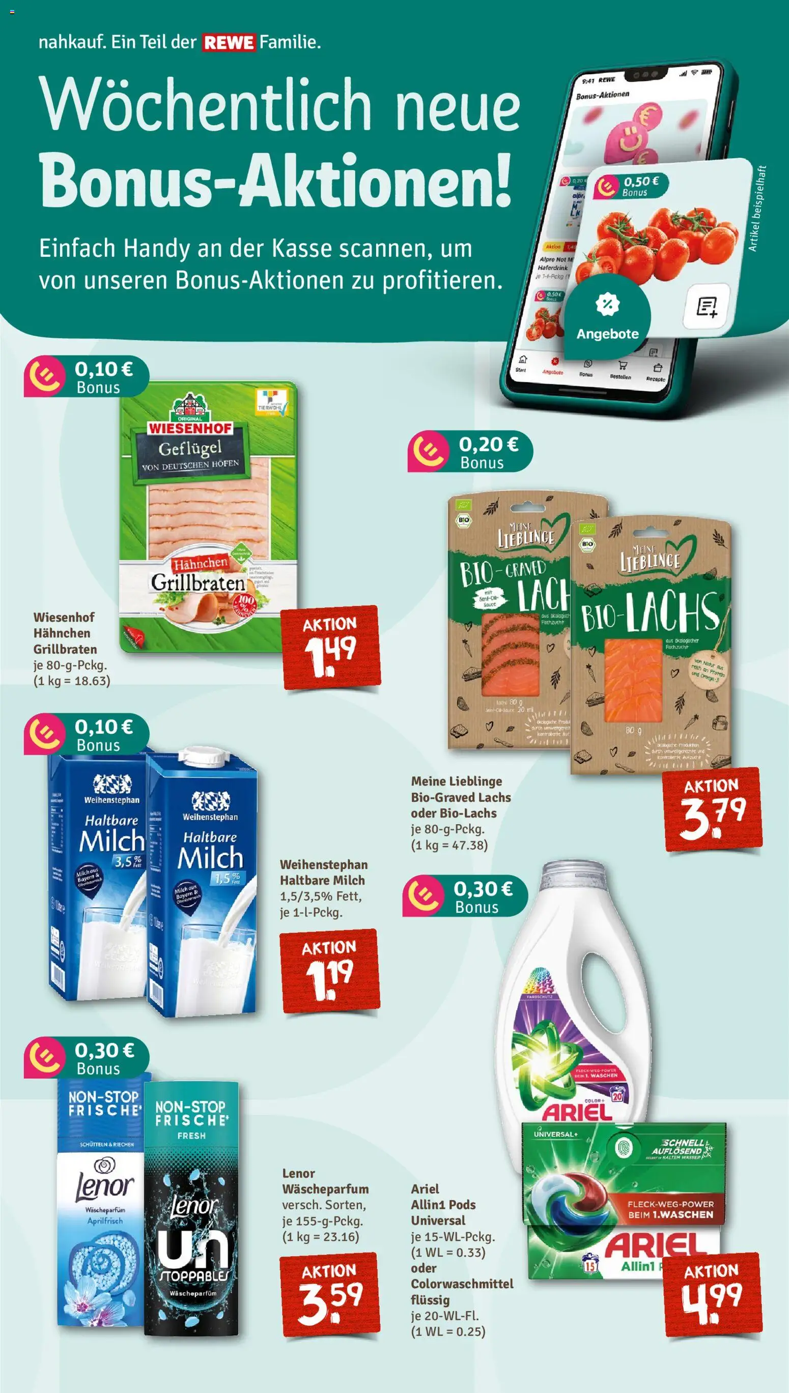 Nahkauf Prospekt – gültig ab 25.01.2026 | Seite: 5 | Produkte: Lenor, Hahnchen, Ariel, Lachs