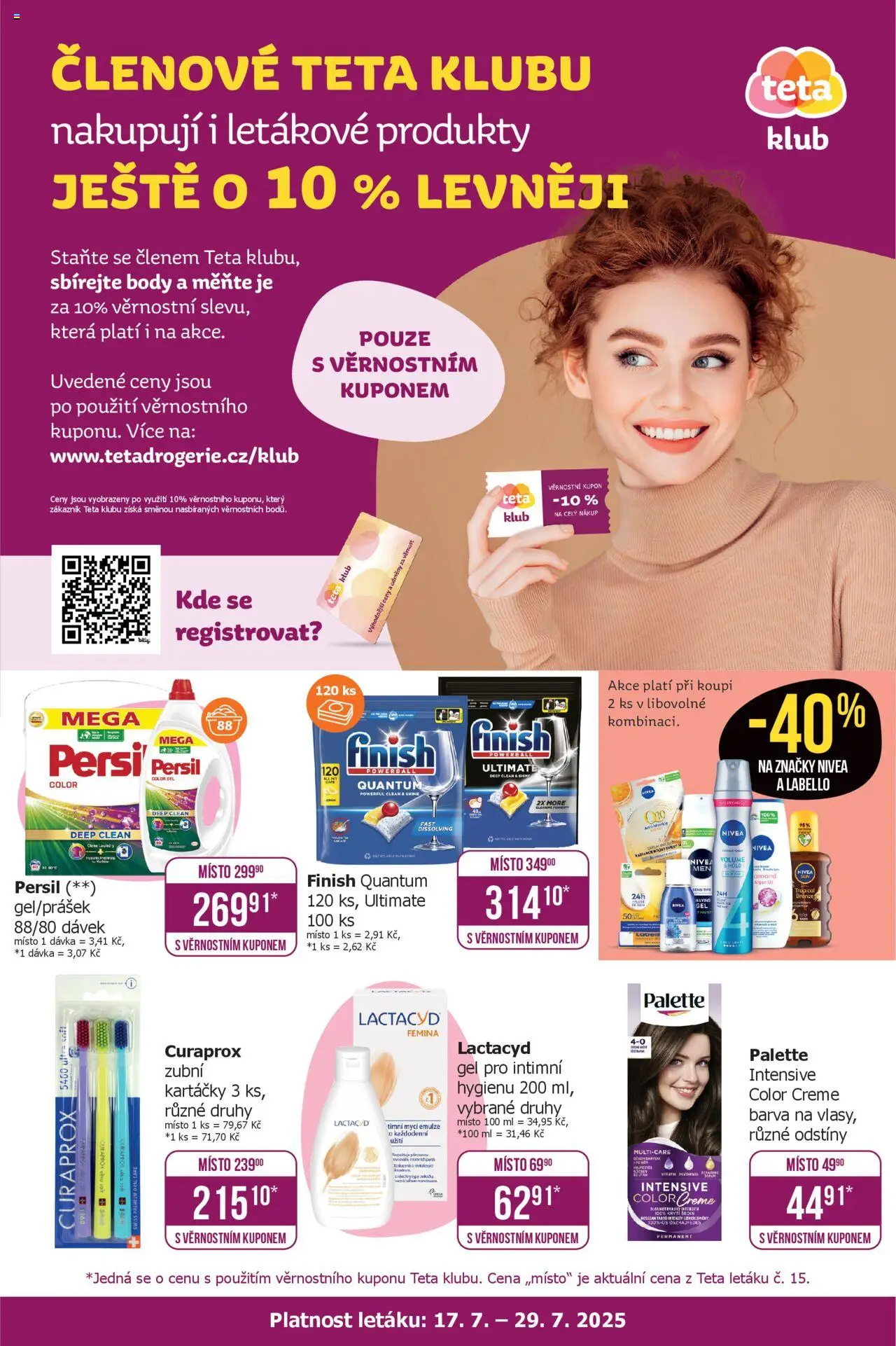 TETA Drogerie leták - Klub od 17.07.2025 | Strana: 1 | Produkty: Chia, Lactacyd, Curaprox, Persil