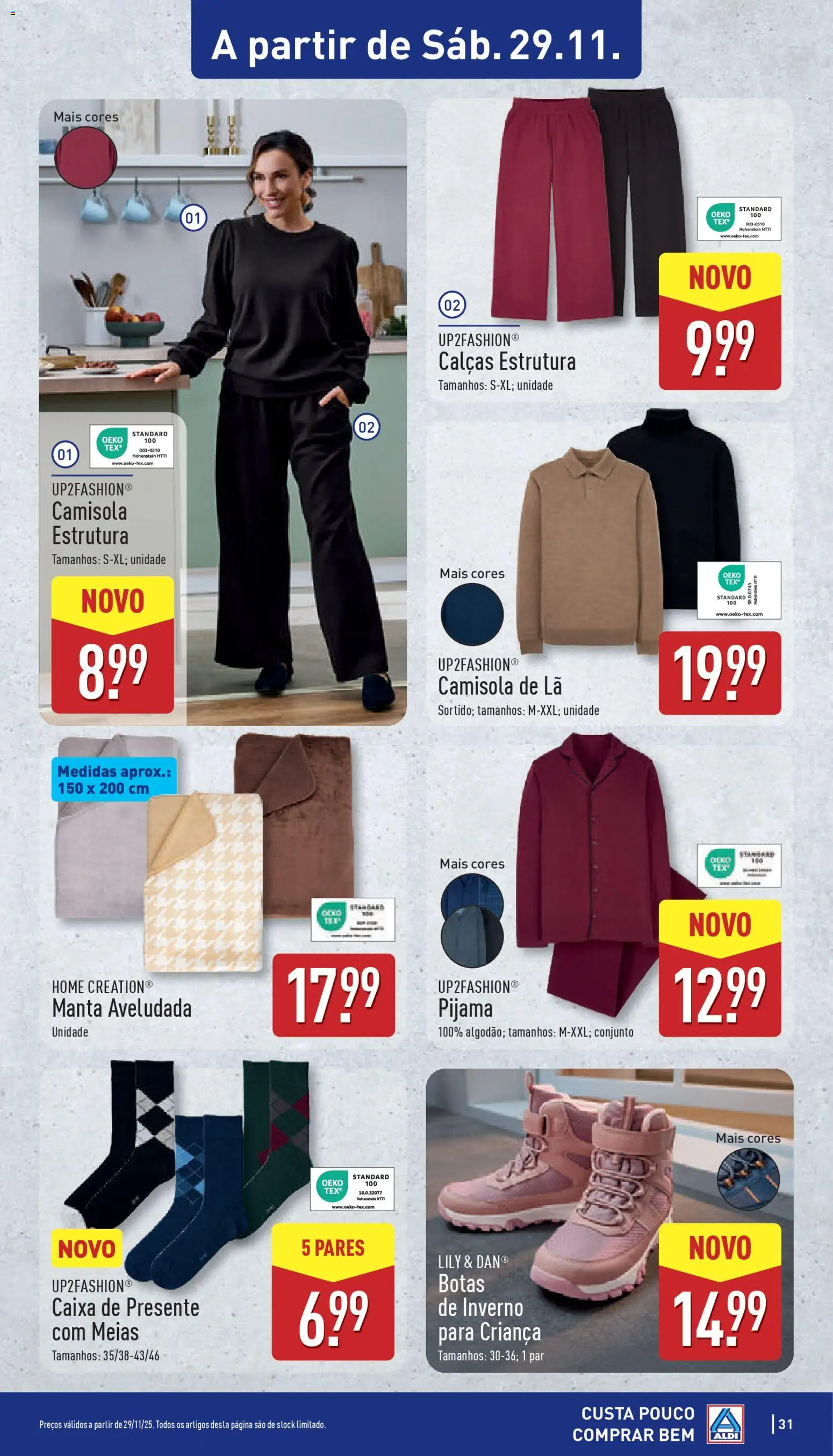 Aldi folheto │ válido de 24.11.2025 | Página: 31 | Produtos: Botas, Caixa, Camisola, Meias