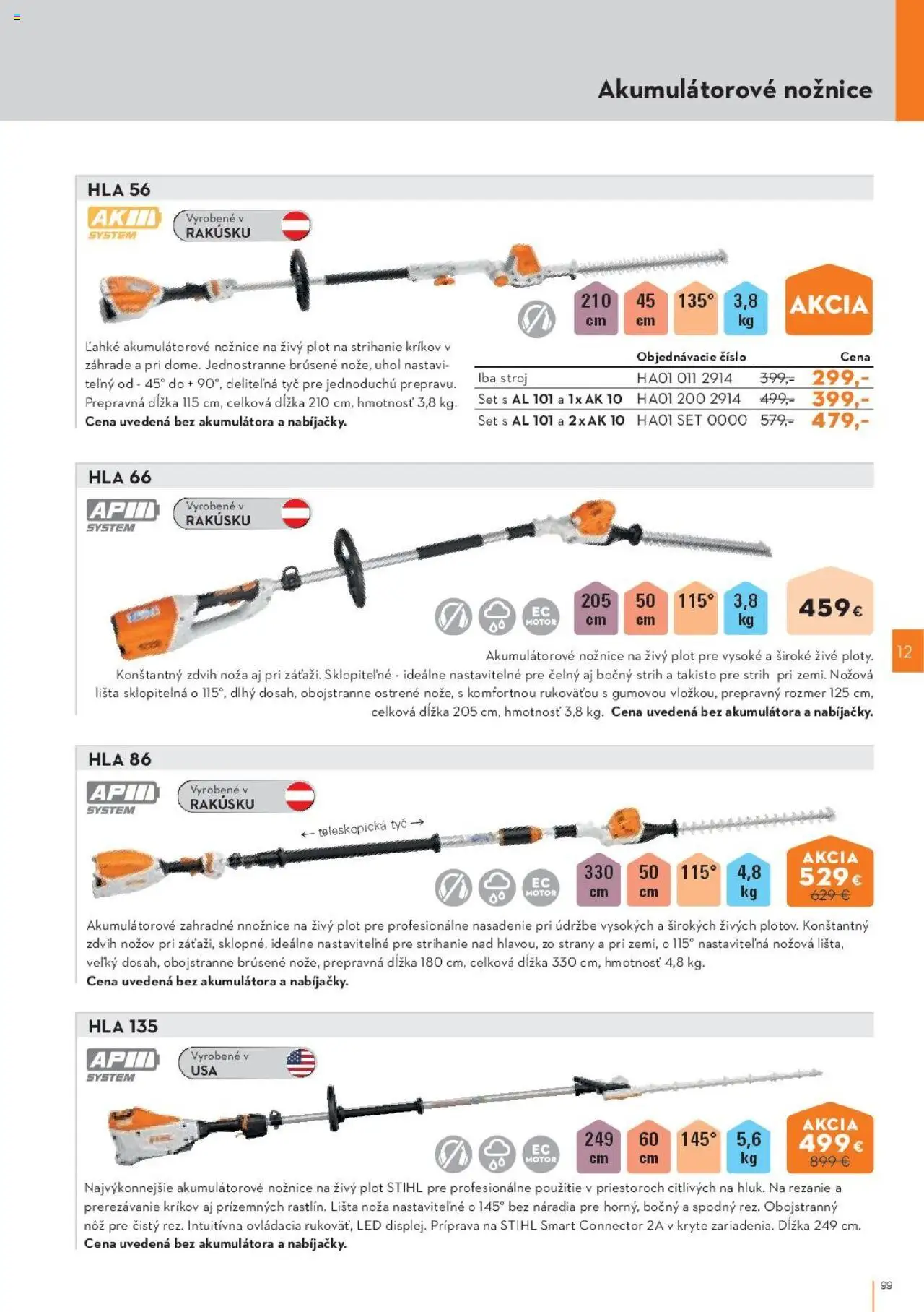 Nové STIHL akcie – leták je platný od 29.09.2025 | Strana: 99 | Produkty: Nožnice na živý plot, Led