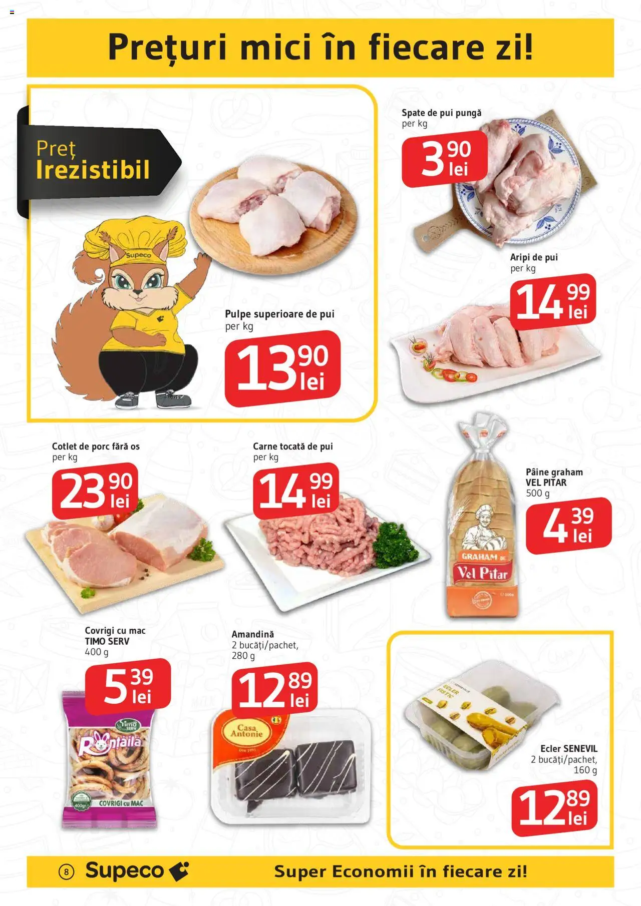 Catalog Supeco – valabil de la 21.08.2025 | Pagină: 8 | Produse: Mici, Pâine, Fistic, Carne tocată