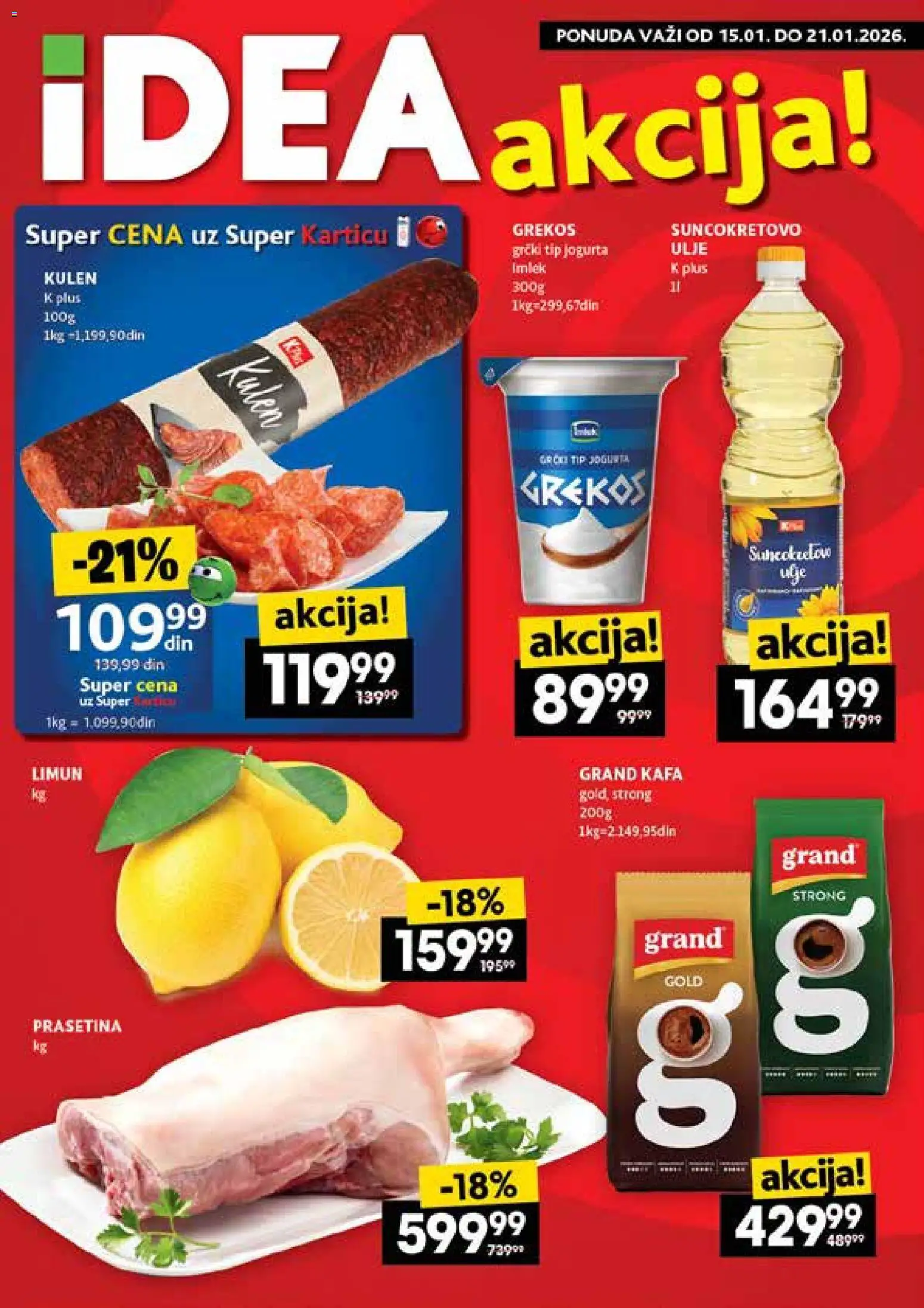 Idea katalog - važi od 15.01.2026 | Strana: 1 | Proizvode: Kulen, Ulje, Kafa, Limun