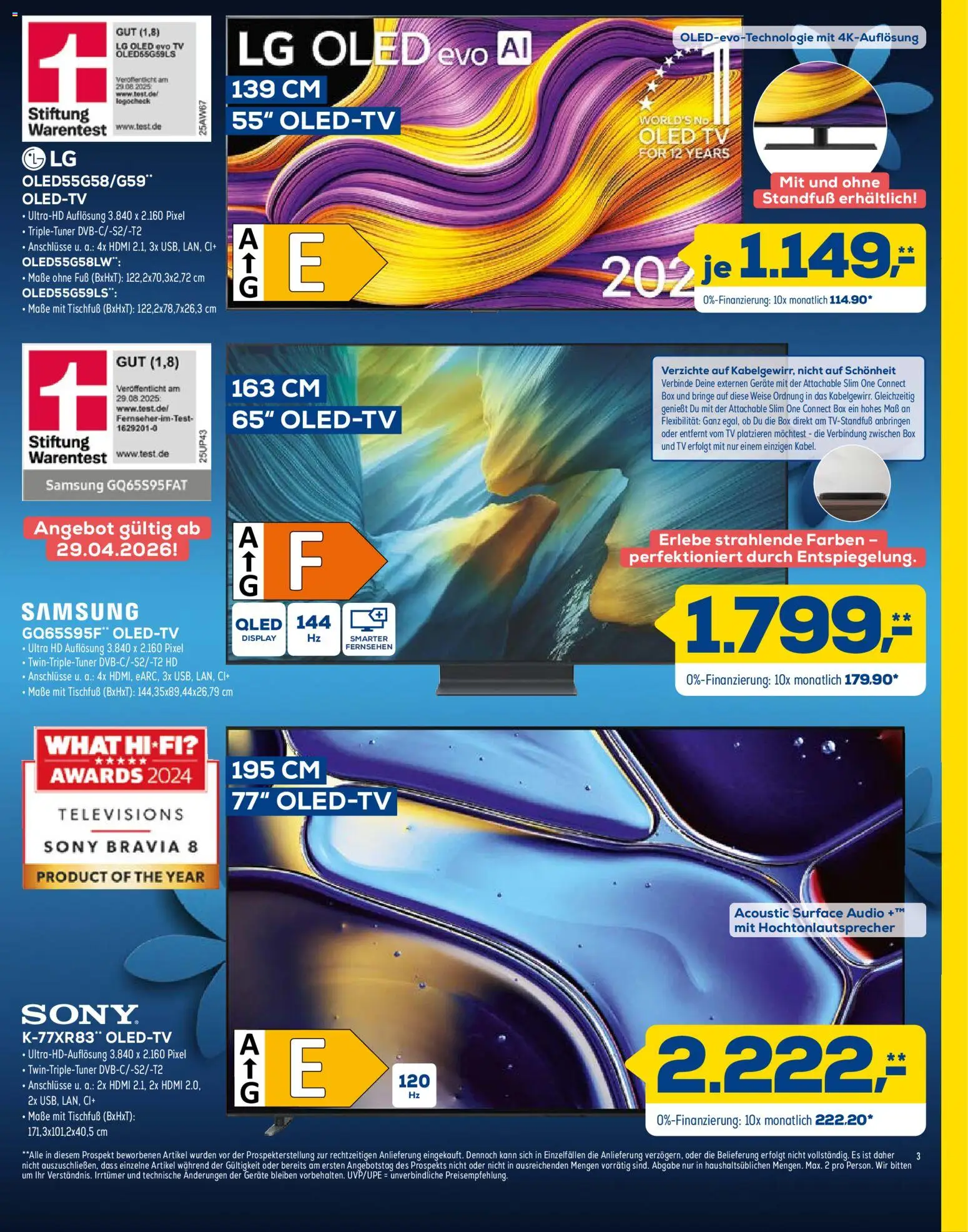 Euronics Prospekt 	 – gültig ab 25.04.2026 | Seite: 3 | Produkte: Hifi, Sony, Fernsehen, TV