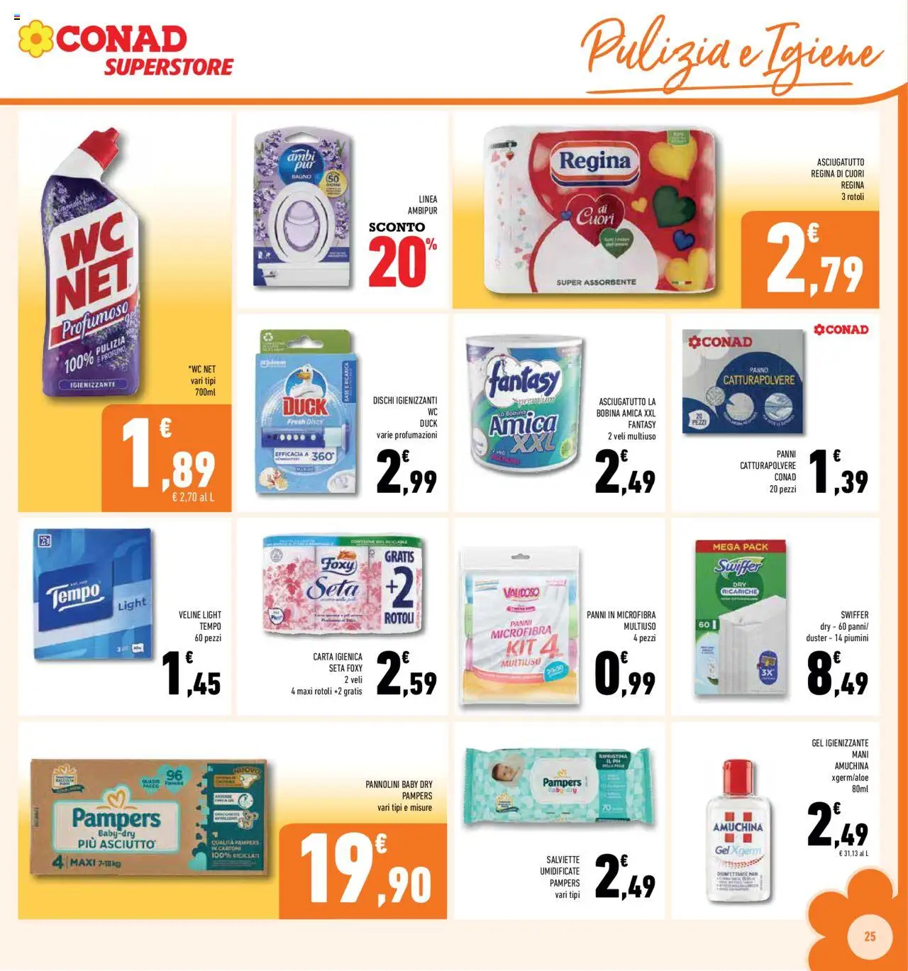 Volantino Conad del 10.09.2025 | Pagina: 25 | Prodotti: Pannolini, Carta igienica, Veline, Bagno