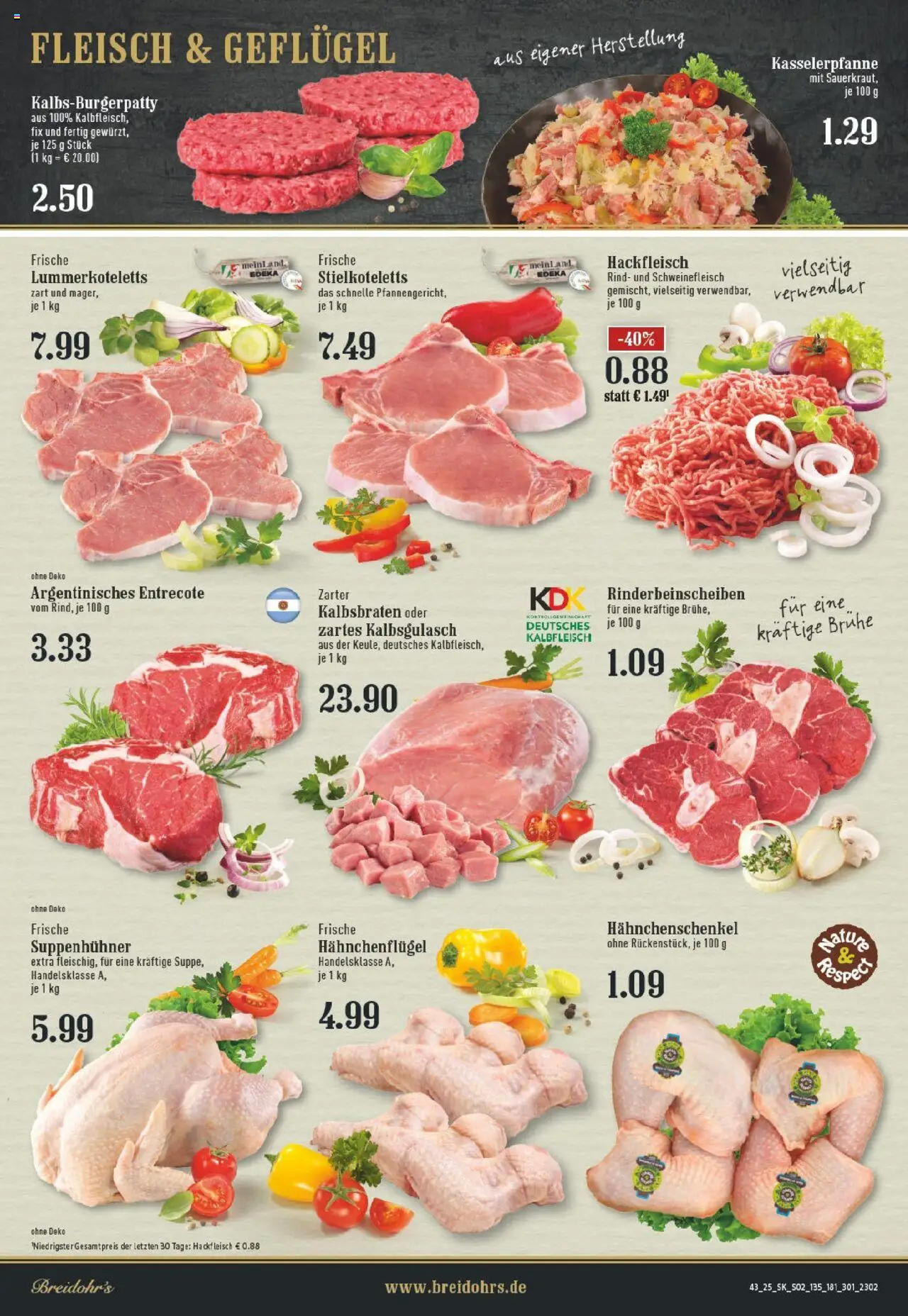 Edeka prospekt Rösrath	 – gültig ab 19.10.2025 | Seite: 2 | Produkte: Hahnchenschenkel, Entrecote, Schweinefleisch, Fleisch
