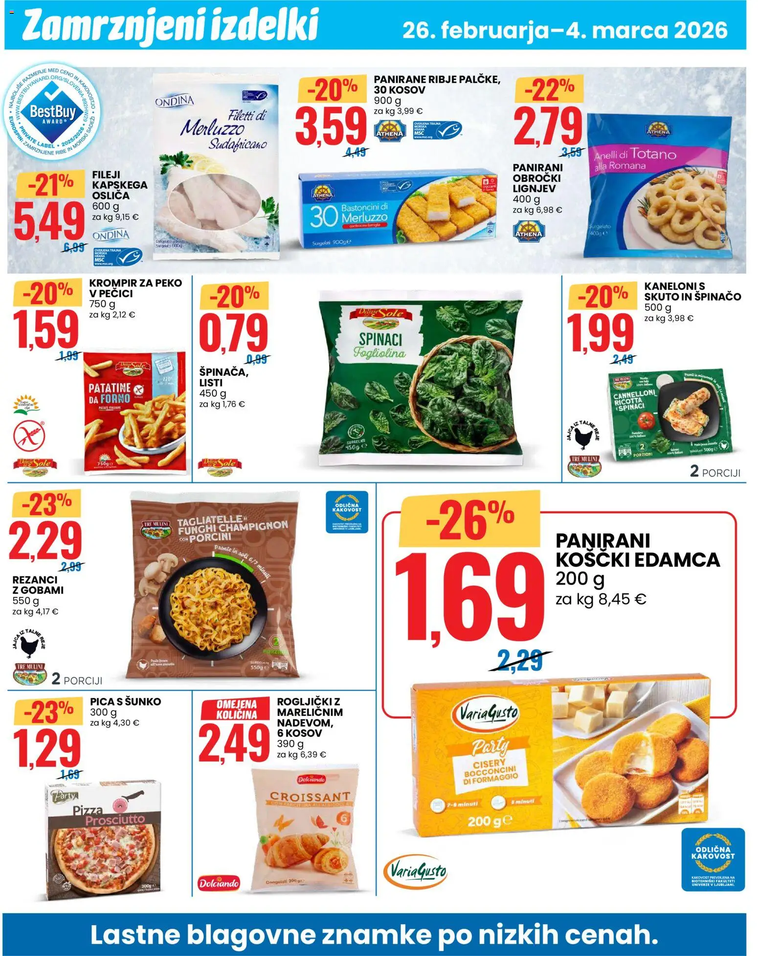 Novi Eurospin katalog ponudbe – veljaven od 26.02.2026 | Stran: 8 | Izdelki: Rezanci, Pica, Ribe, Krompir