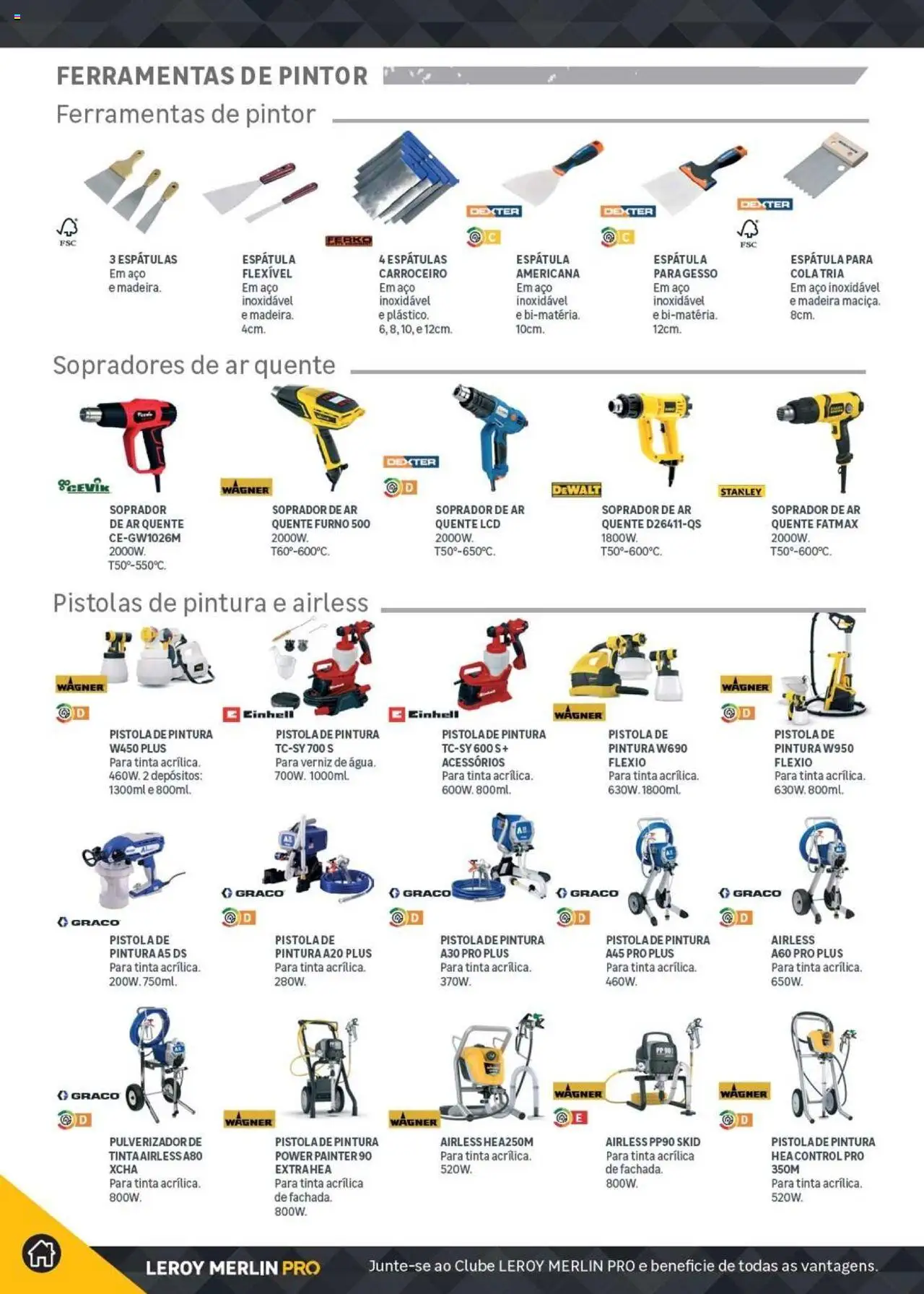 Leroy Merlin Catálogo │ válido de 18.11.2024 | Página: 358 | Produtos: Pistola de pintura, Tinta, Ferramentas, Verniz