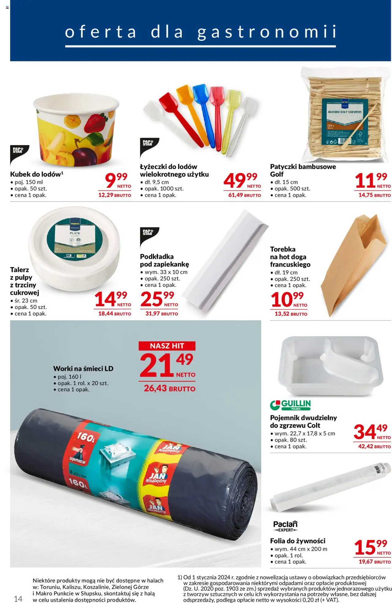 Makro Gazetka - Oferta dla gastronomii od 27.05.2025 | Strona: 14 | Produkty: Torebka