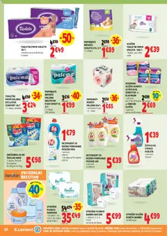 E.leclerc katalog akcije – veljaven od 25.03.2026 | Stran: 30 | Izdelki: Plenice, Robčki, Detergent, Breskev