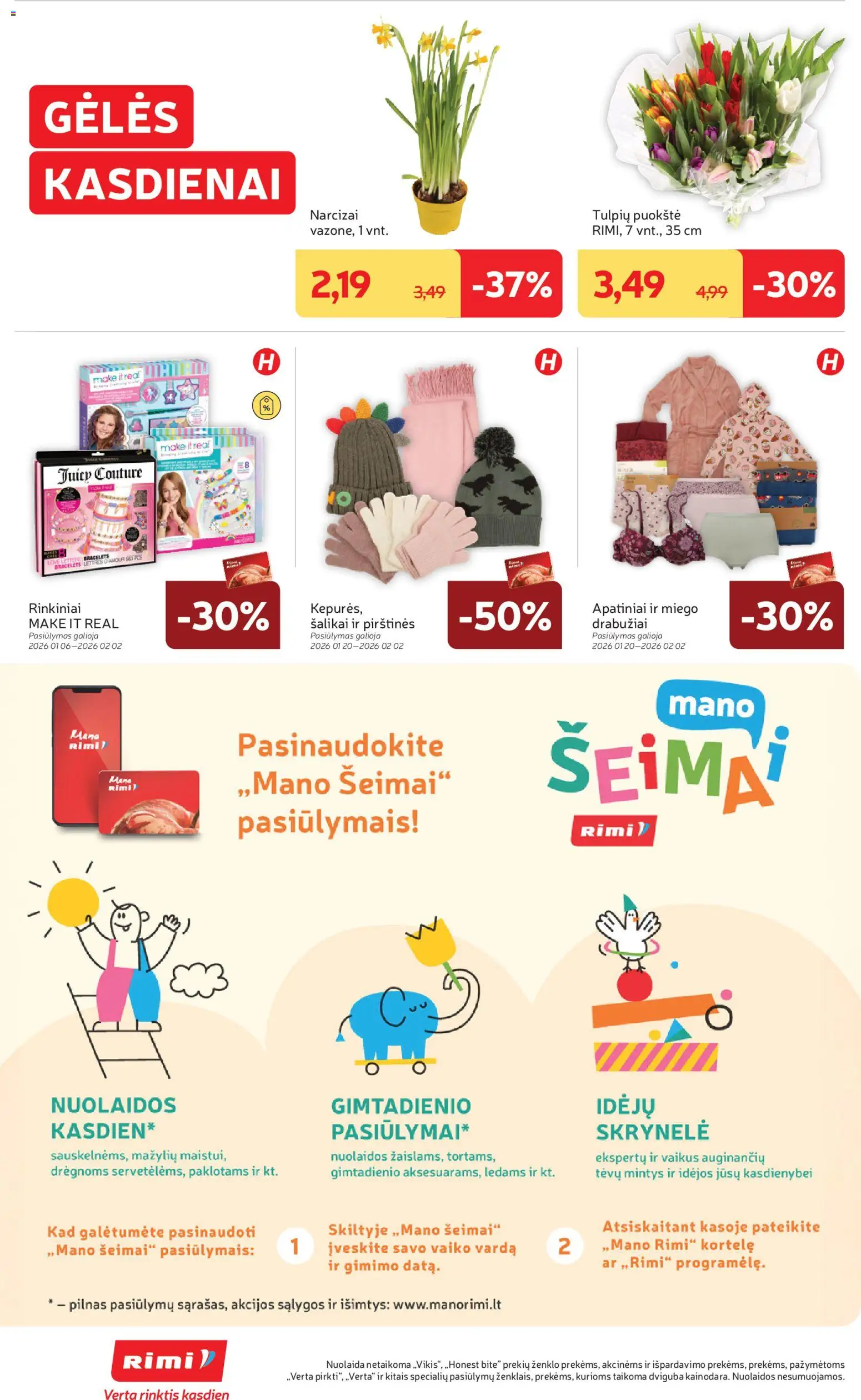 Rimi akcijos nuo 27.01.2026 | Puslapis: 26 | Prekių: Drabužiai, Pirštines