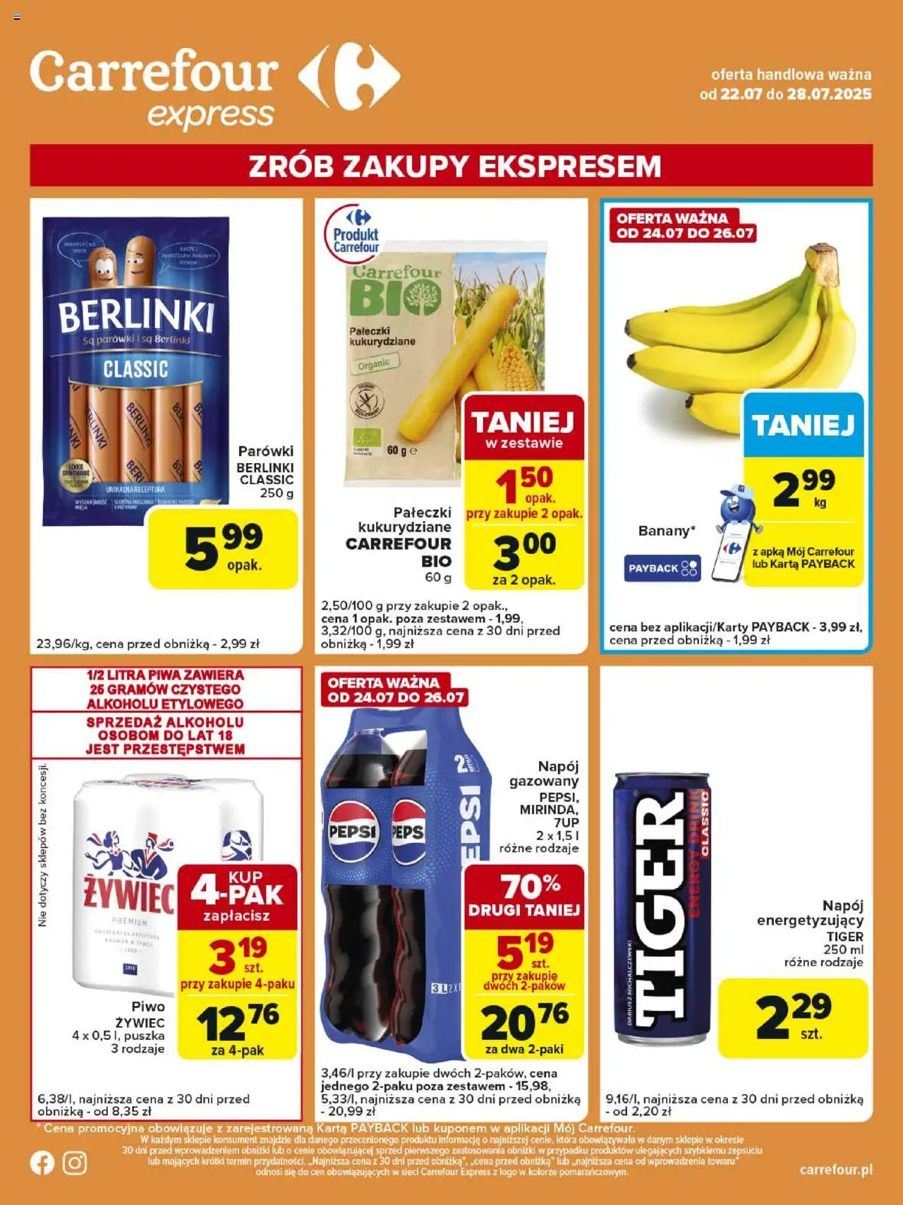 Carrefour Gazetka - Express od 22.07.2025 | Strona: 2 | Produkty: Karta, Pepsi, Parówki, Piwo