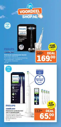 Elektrische tandenborstel duoset, Series 9000 HX9914/57, Tot 10 keer meer tandplakverwijdering, 4 poetsstanden, 3 sterktes en vibrerende druksensor, Per set - Voorbeeld van een folder van Albert Heijn, geldig van 12.01.2026 | Pagina: 6