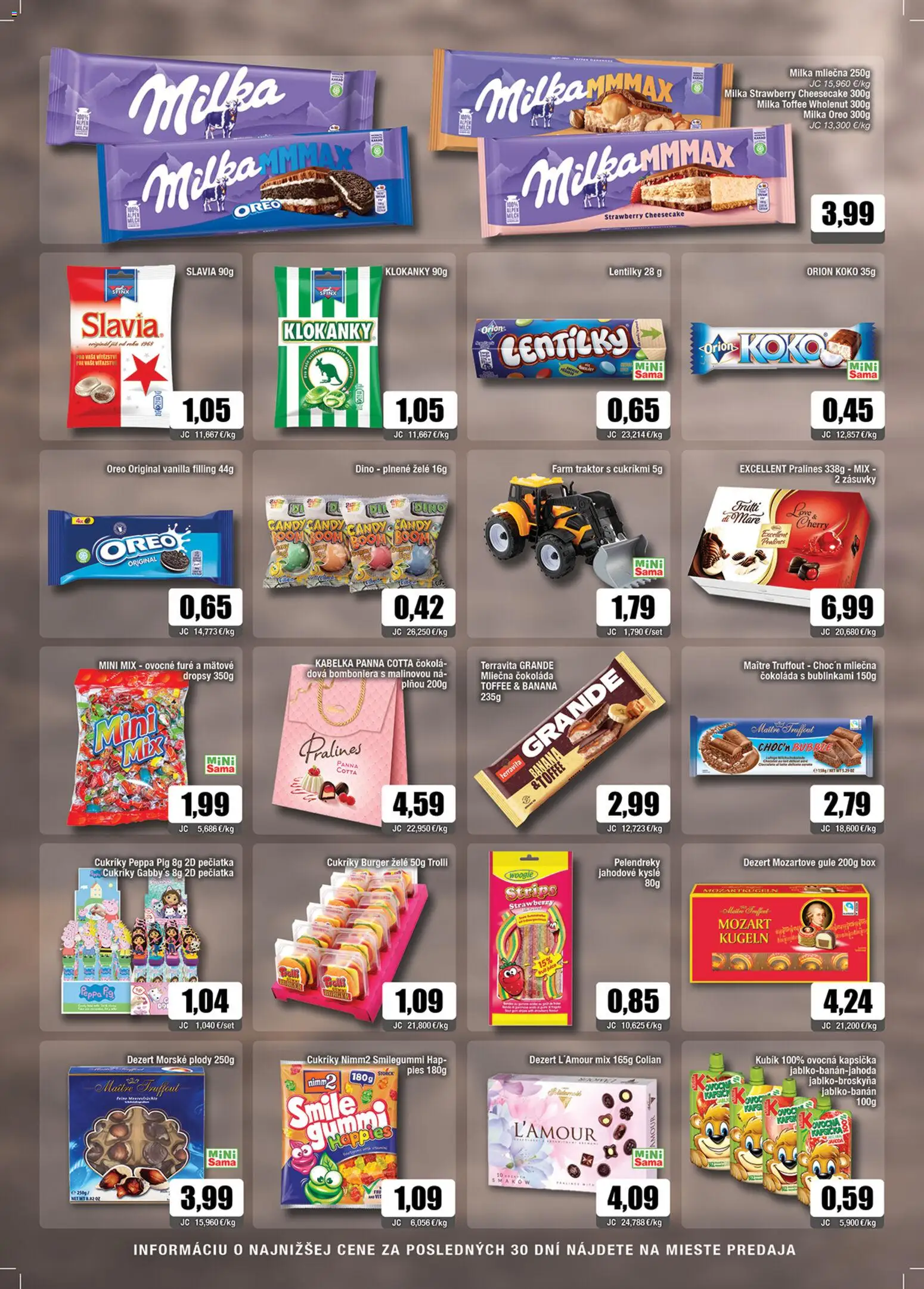 Nové Sama akcie – leták je platný od 10.04.2026 | Strana: 9 | Produkty: Čokoláda, Cukríky, Kabelka, Morské plody