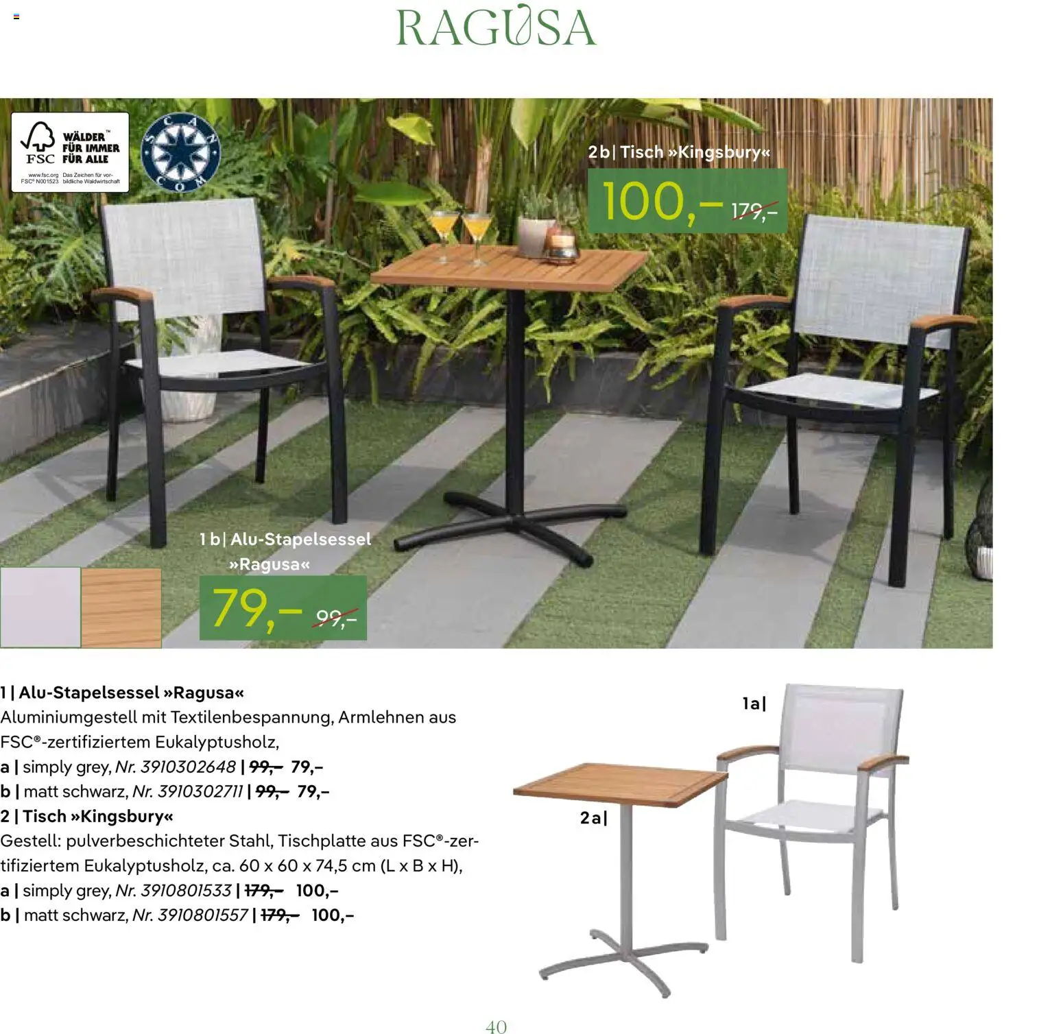 Pflanzen-Kölle GARTENMÖBEL 2026 – gültig ab 07.03.2026 | Seite: 40 | Produkte: Tisch