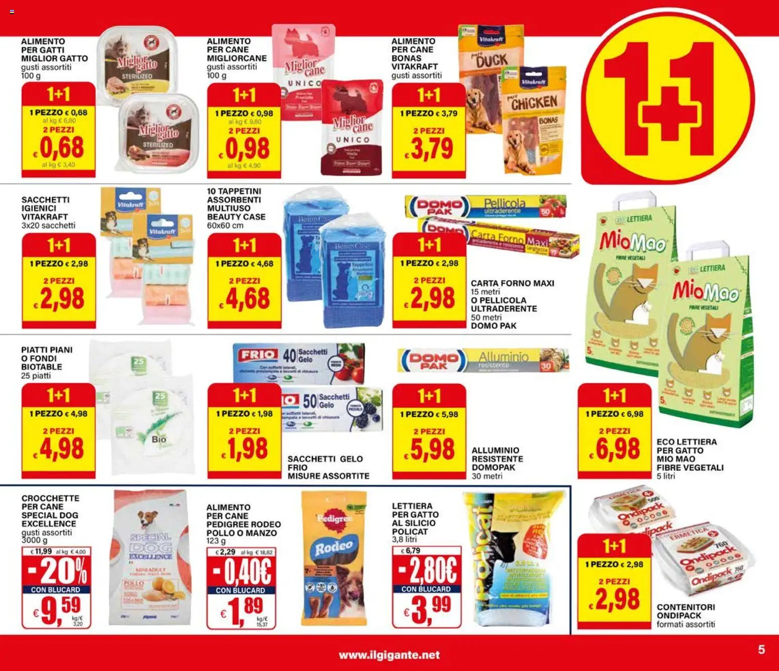 Volantino Il Gigante del 09.04.2026 | Pagina: 5 | Prodotti: Manzo, Pellicola, Alluminio, Carta forno