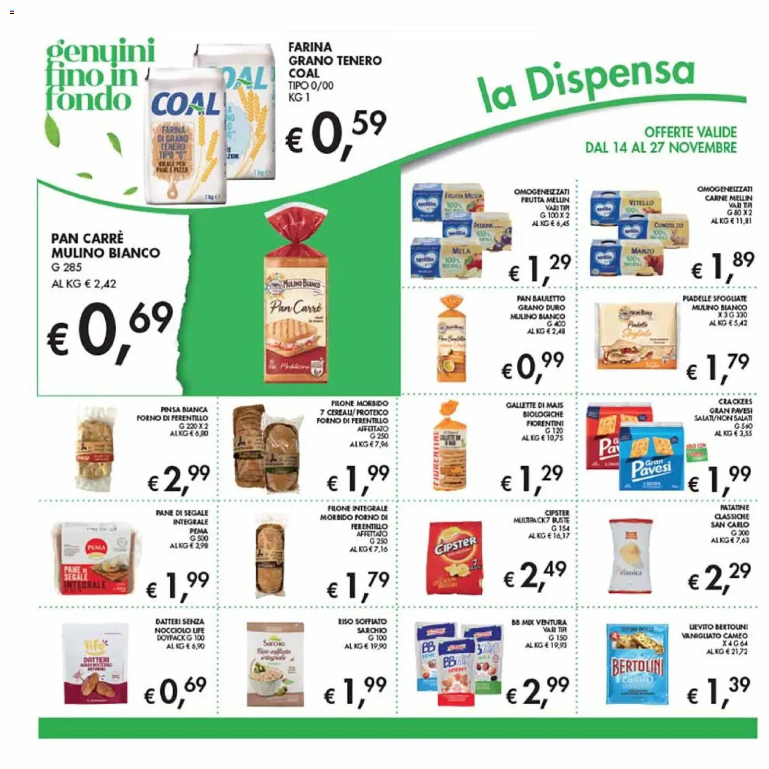 Volantino Coal del 14.11.2025 | Pagina: 20 | Prodotti: Pane, Riso, Patatine, Vitello