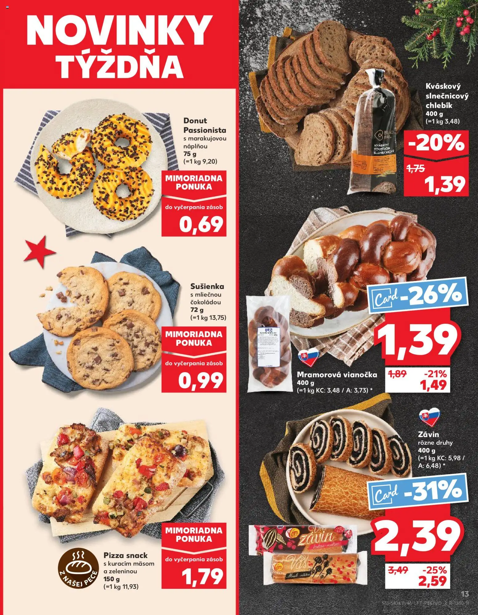 Kaufland SK akciós ujság - amely érvényes a következő dátumtól: 13.11.2025 | Oldal: 13 | Termékek: Pizza