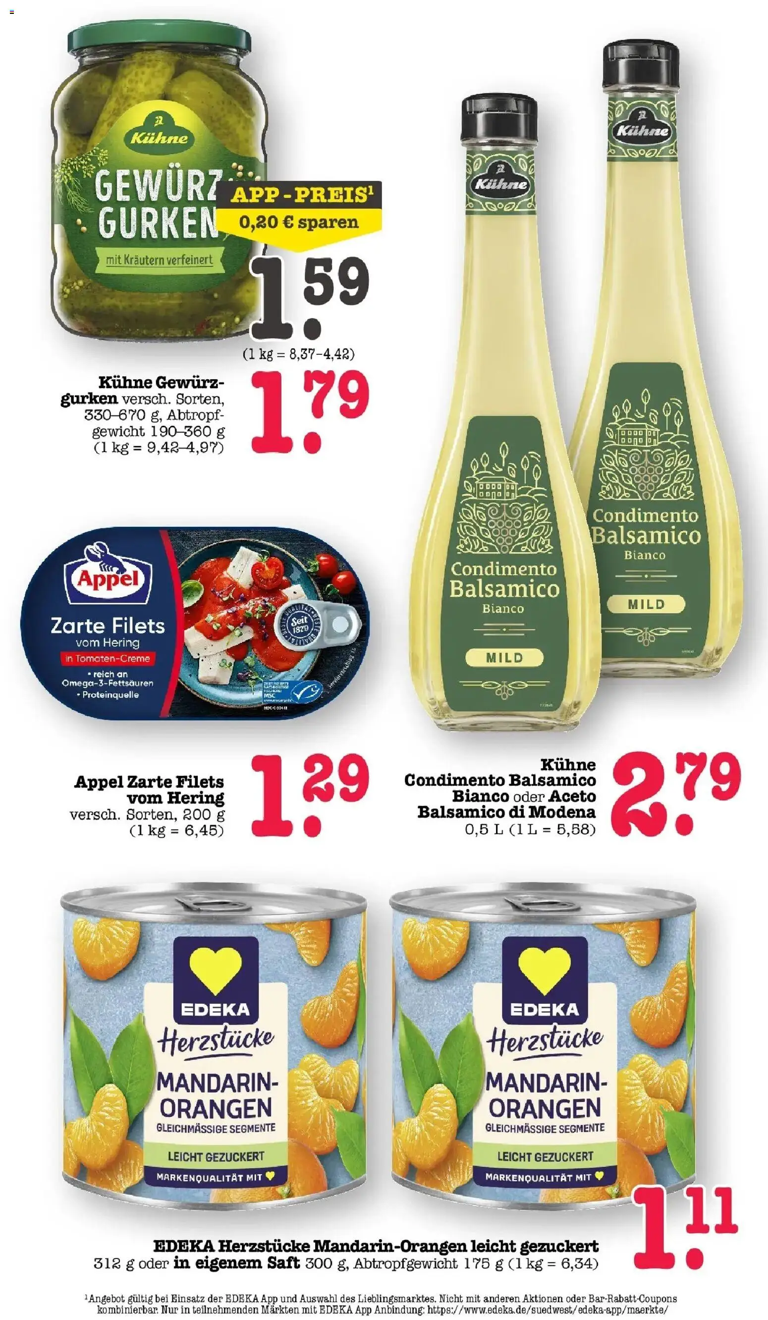 E center Prospekt Mainz-Weisenau	 – gültig ab 12.04.2026 | Seite: 29 | Produkte: Balsamico, Orangen, Saft, Gurken