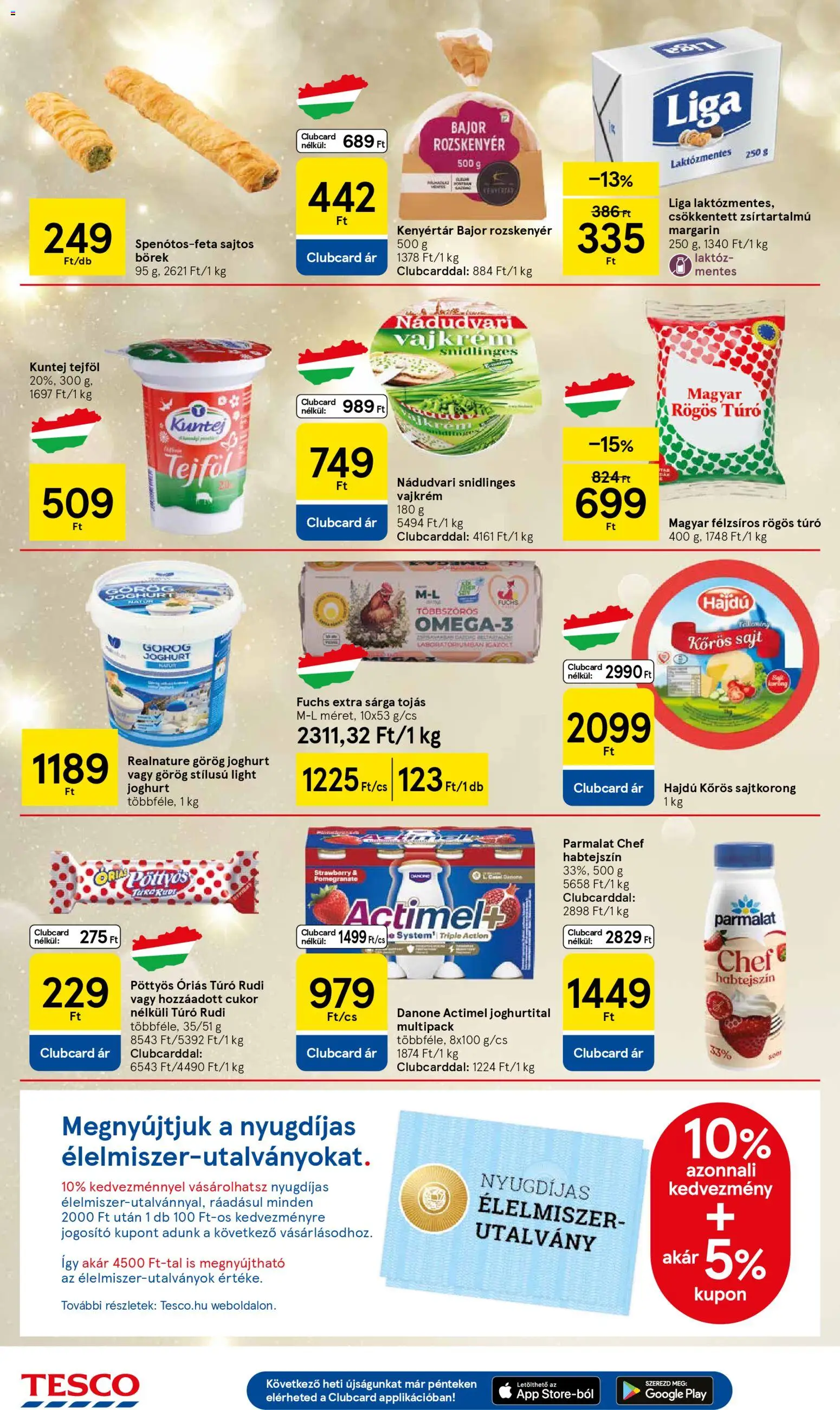 Tesco akciós ujság - amely érvényes a következő dátumtól: 20.11.2025 | Oldal: 4 | Termékek: Habtejszín, Sajt, Túró, Vajkrém