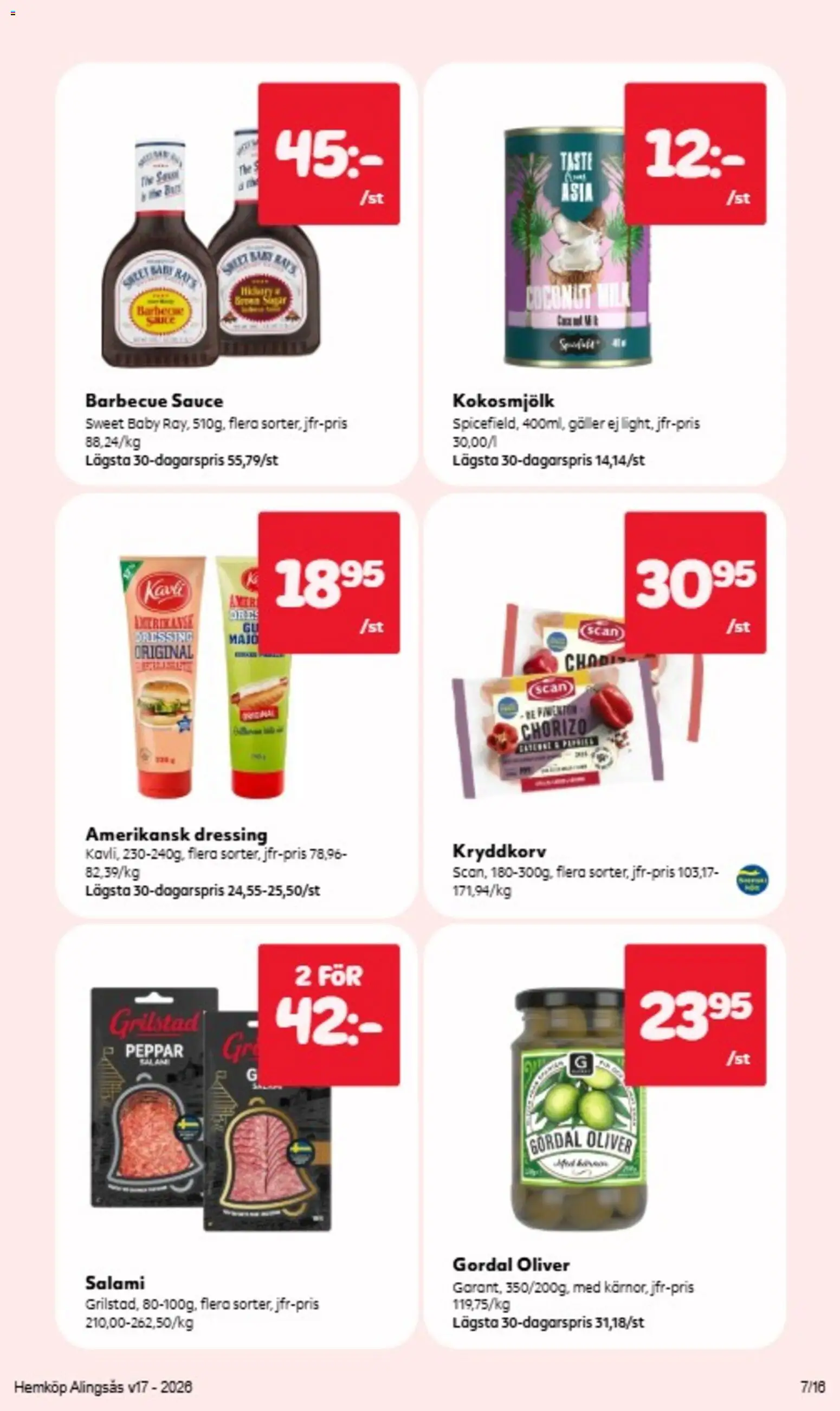 Hemköp reklamblad aktuell från 20.04.2026 | Sida: 8 | Produkter: Oliver, Galler, Peppar, Salami