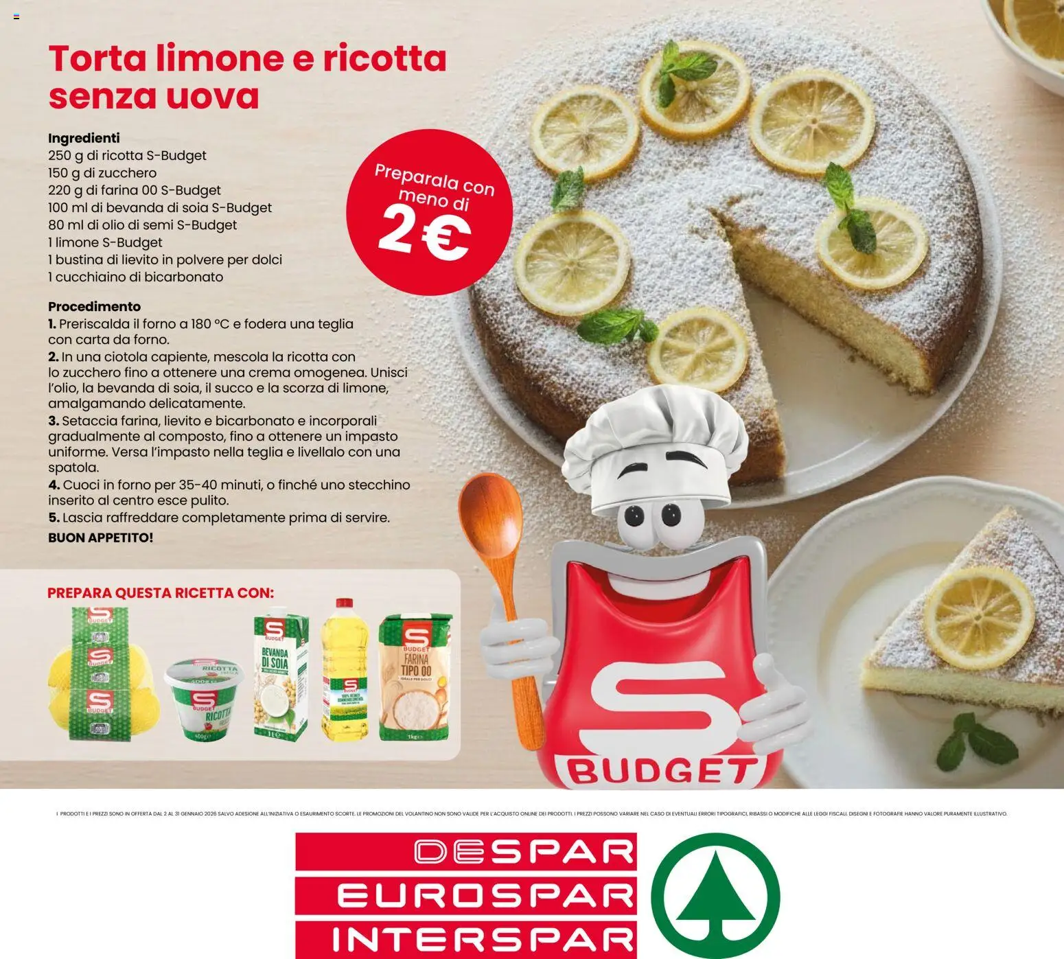 Volantino Eurospar del 02.01.2026 | Pagina: 8 | Prodotti: Bicarbonato, Olio, Torta, Il forno