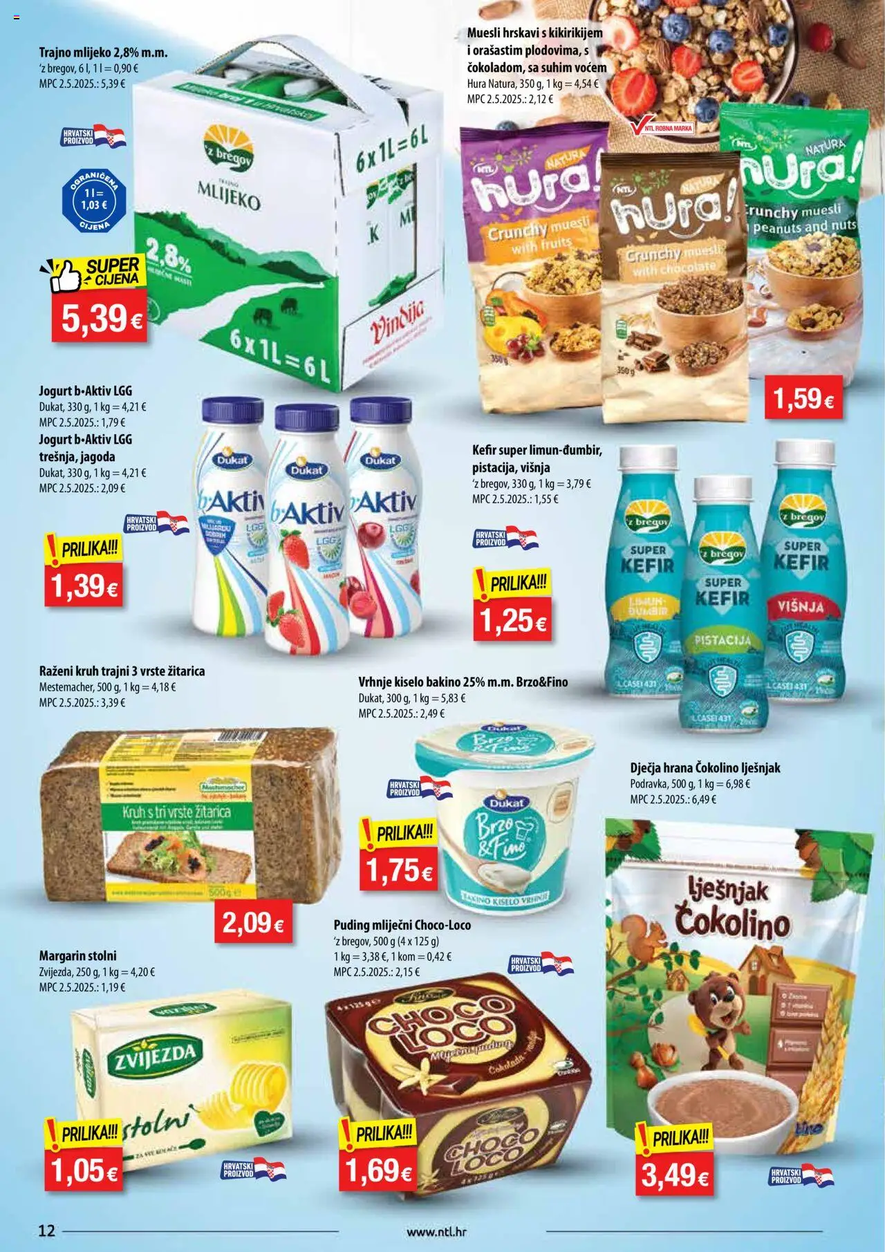NTL katalog | vrijedi od 10.09.2025 | Stranica: 12 | Proizvodi: Jogurt, Kruh, Dječja hrana, Čokolino