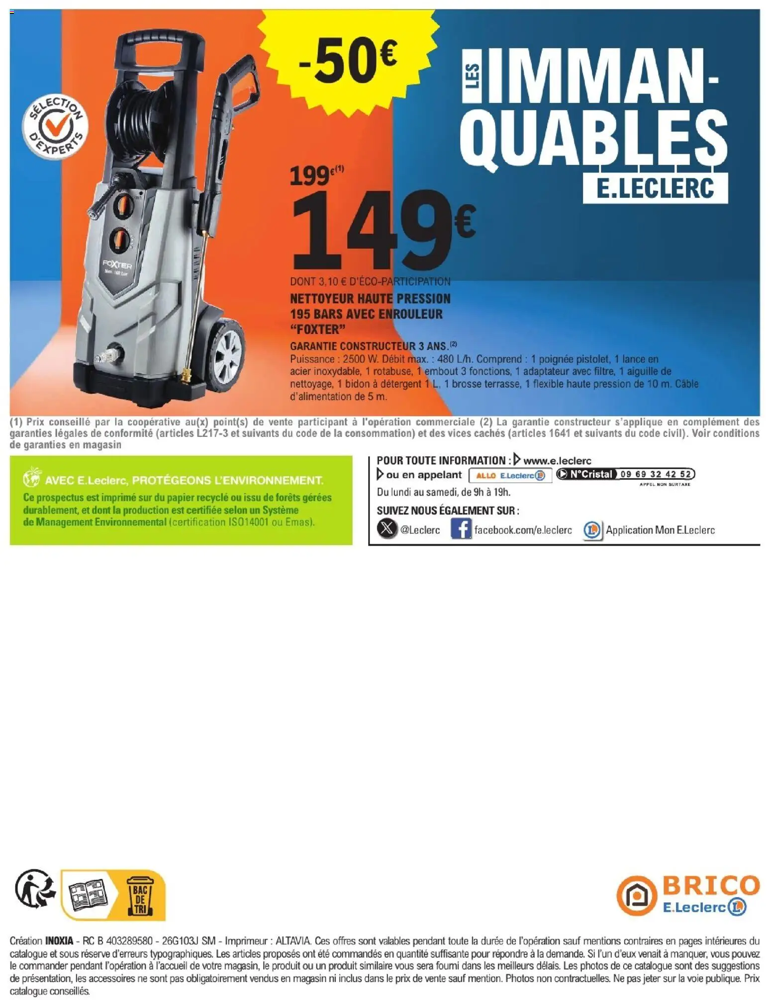 {H1} | Page: 12 | Produits: Câble, Nettoyeur haute pression, Brosse, Détergent