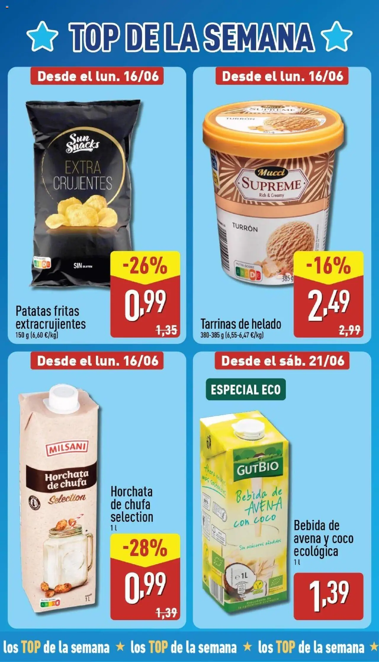 Aldi folleto Canarias │ válido desde el 16.06.2025 | Página: 2 | Productos: Τυρόπιτα, Helado, Bebida de avena