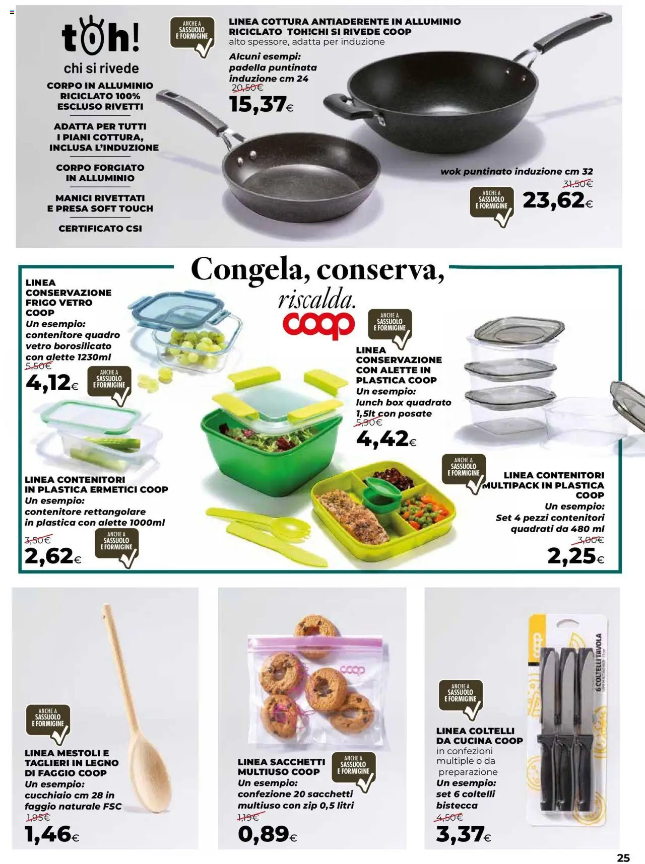 Volantino Ipercoop del 08.10.2025 | Pagina: 25 | Prodotti: Posate, Contenitore, Padella, Presa