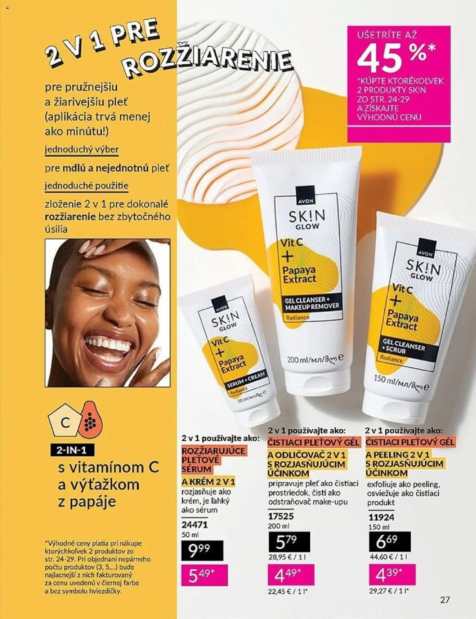 Nové Avon akcie – leták je platný od 01.01.2026 | Strana: 27 | Produkty: Peeling, Odličovač, Krém