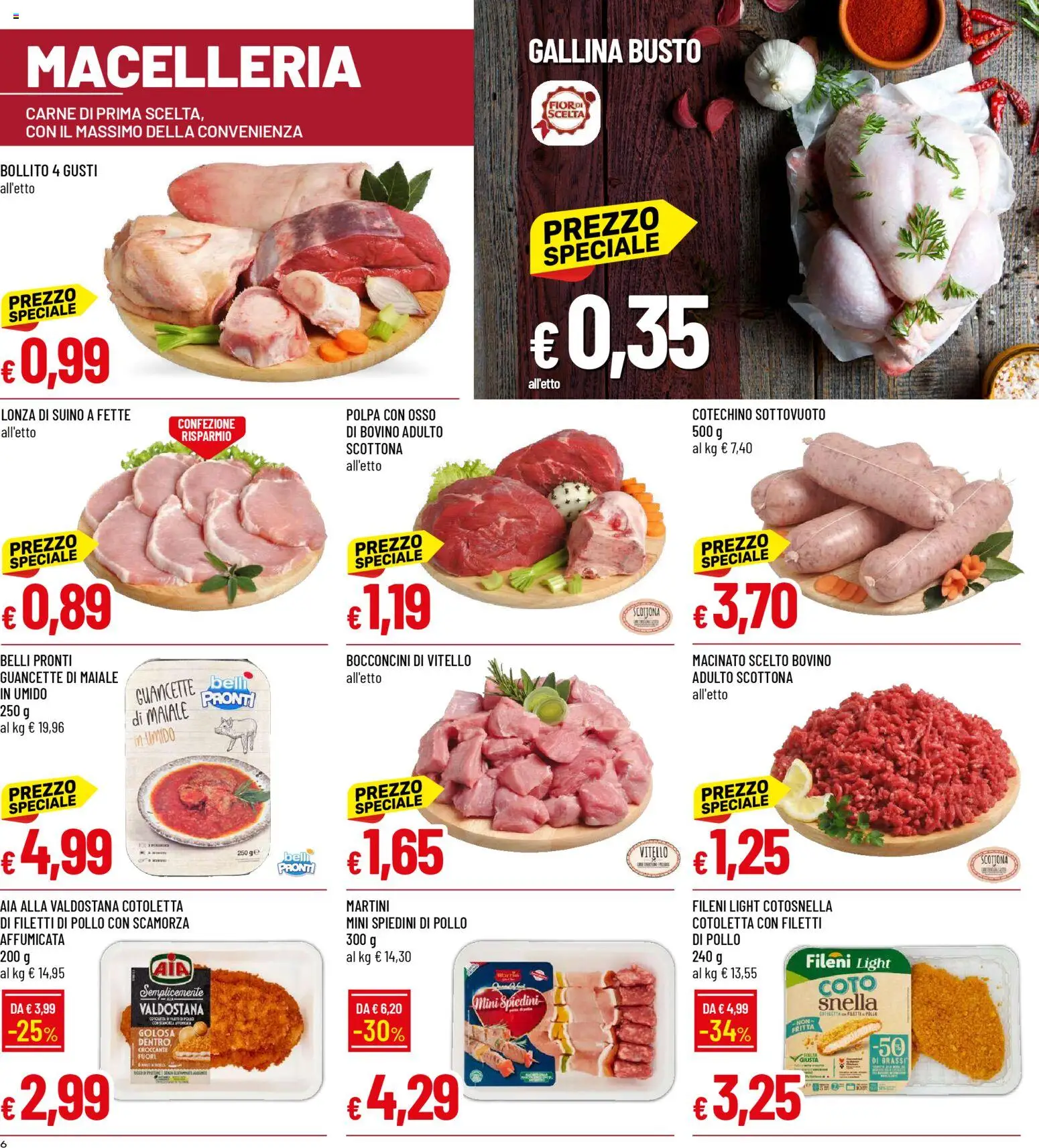 Volantino Galassia del 03.11.2025 | Pagina: 6 | Prodotti: Pollo, Suino, Vitello, Macinato