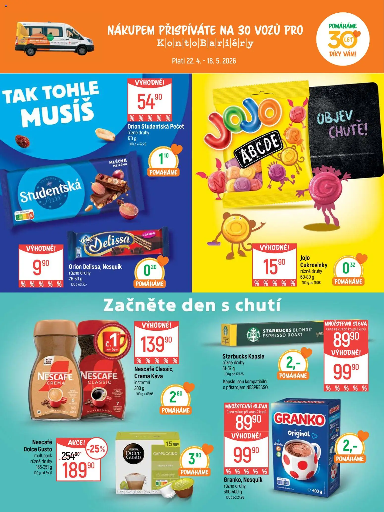 Globus leták - Plzeň od 22.04.2026 | Strana: 14 | Produkty: Kapsle, Studentská pečeť, Nescafé, Cappuccino