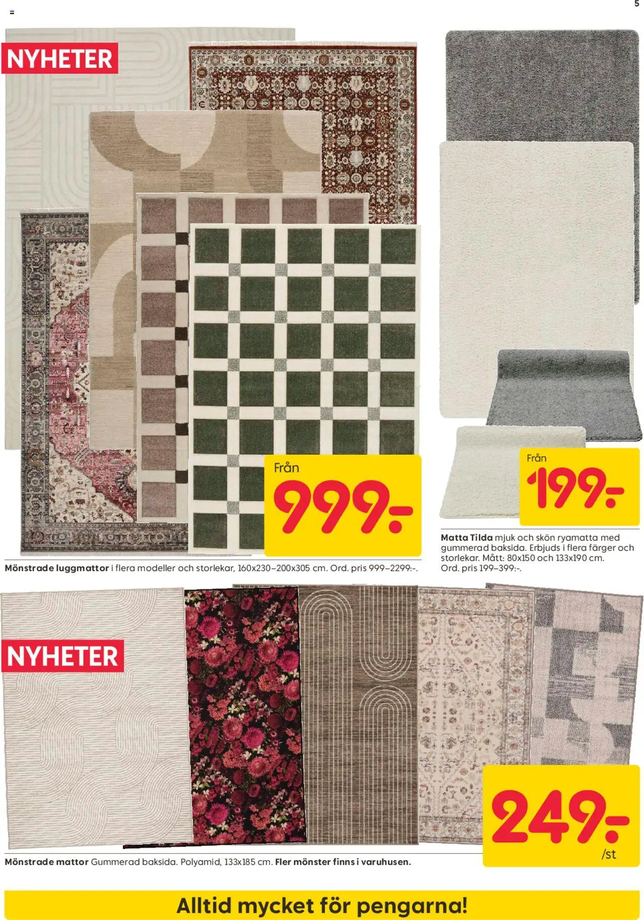Rusta reklamblad aktuell från 18.08.2025 | Sida: 5 | Produkter: Matta
