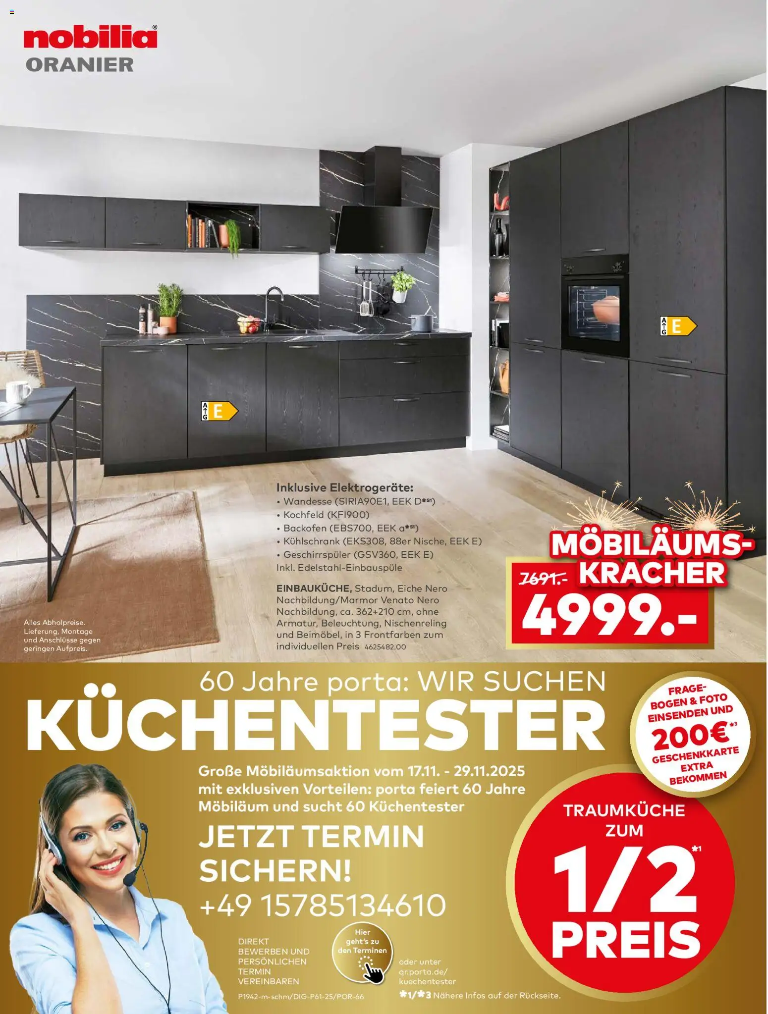 Porta! - Küchentester gesucht: jetzt bewerben und Traumküche zum halben Preis sichern - Berlin – gültig ab 17.11.2025 | Seite: 10 | Produkte: Geschirrspüler, Kühlschrank, Kochfeld, Backofen